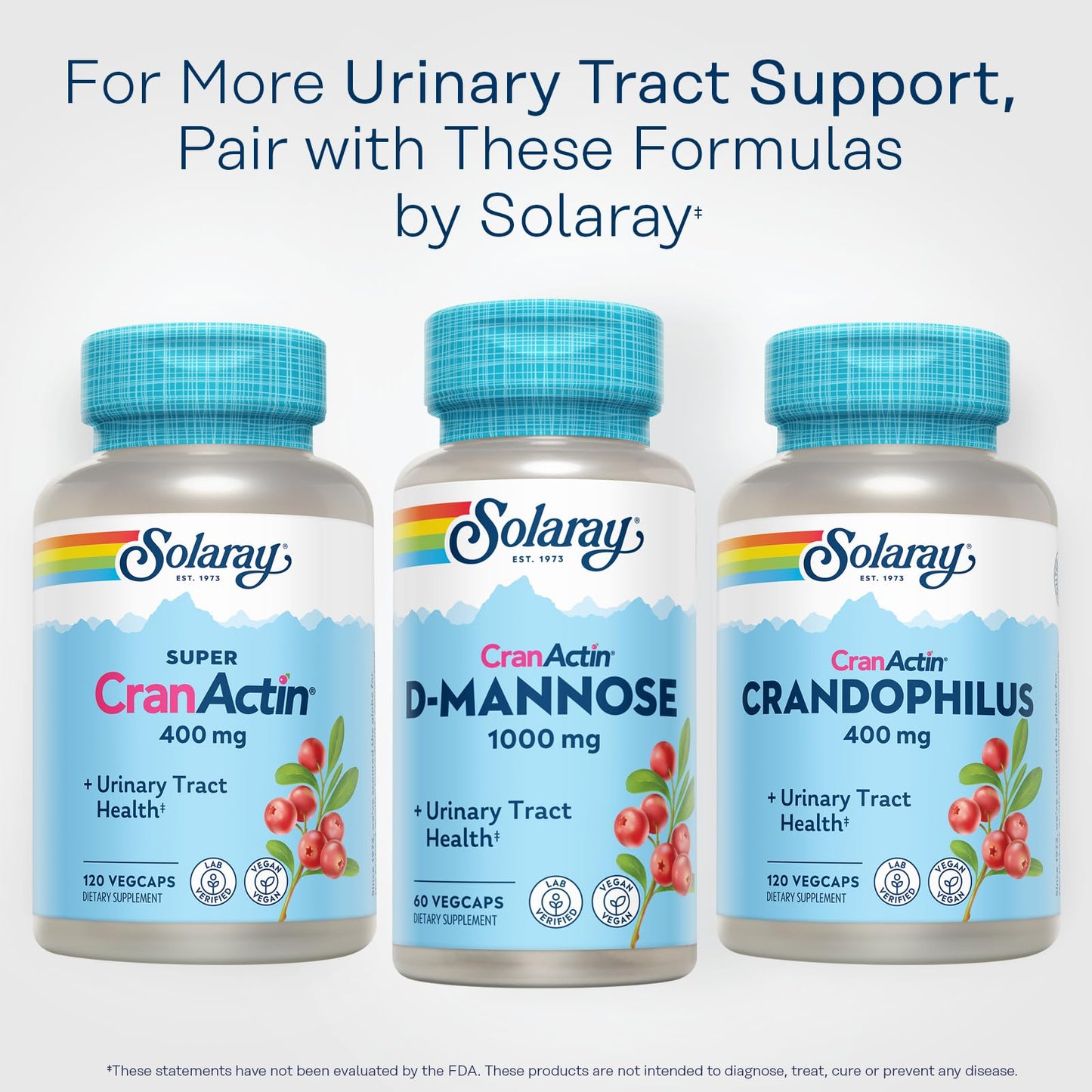 Solaray D-Mannose 1000mg with CranActin Cranberry | UTI Support (Vegan)