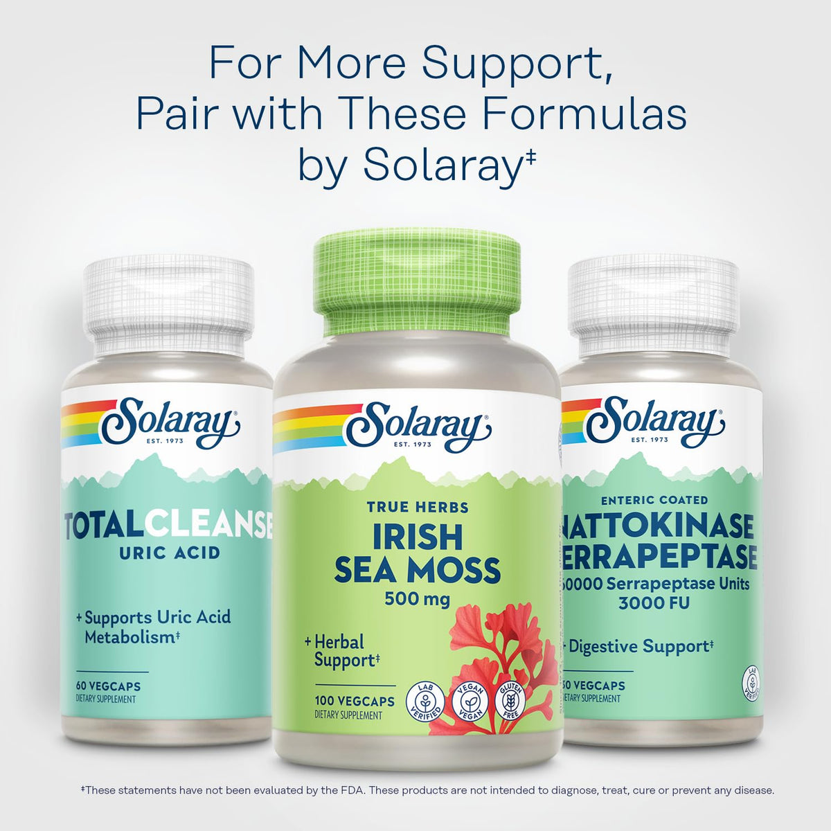 Solaray Irish Sea Moss 500 mg – Vegan, Gluten Free, Lab Verified | 60 Day Guarantee | 100 Servings, 100 VegCaps BritishVita | Premium UK Vitamins & Wellness Supplements