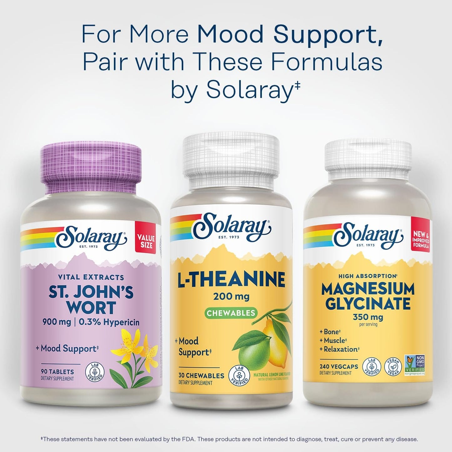 SOLARAY L-Theanine 200mg Chewables – Mood Support, Vitamin B6, Lemon Lime | 60-Day Money Back Guarantee