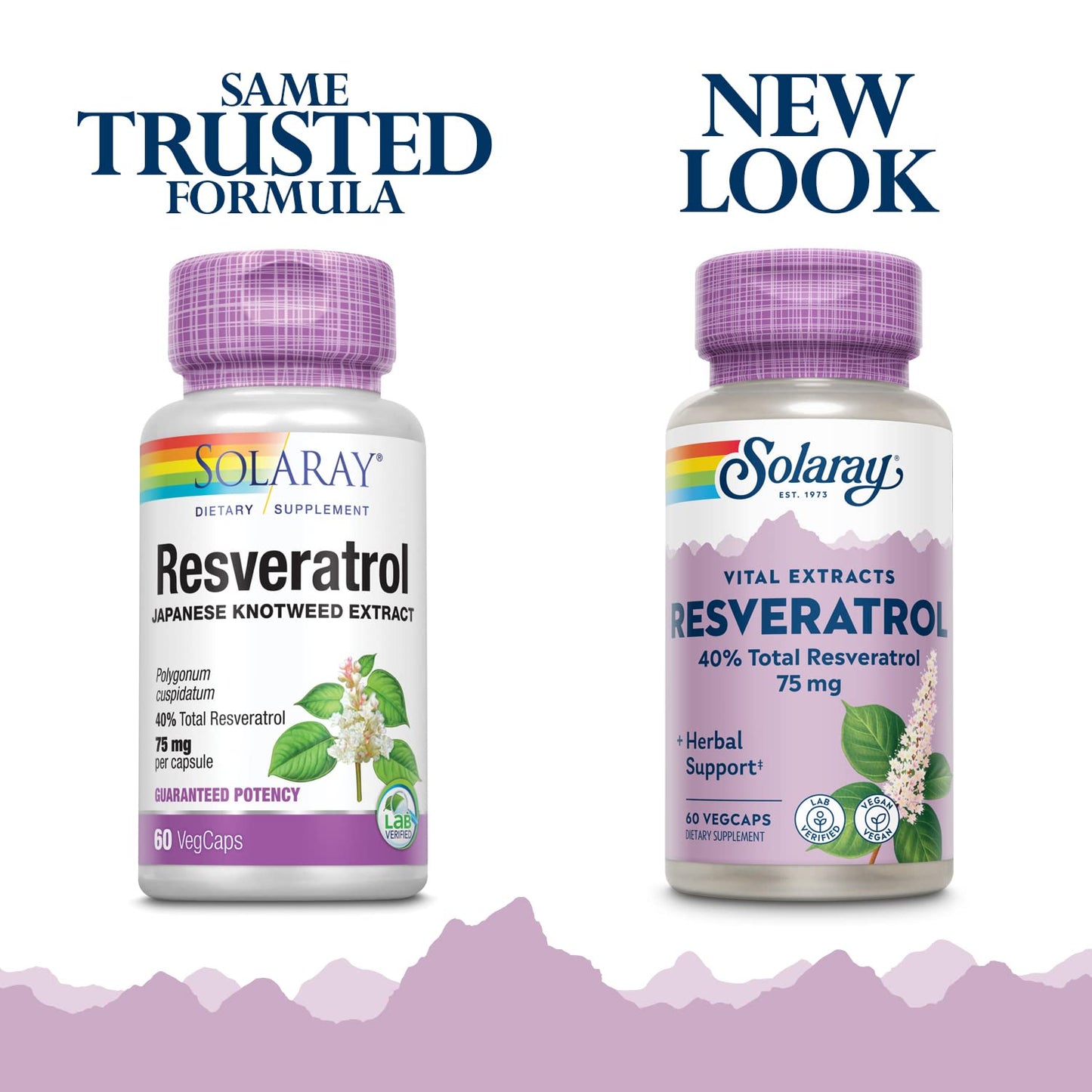SOLARAY Resveratrol 75 mg Veg Cap - 60 Count | Guaranteed Potency