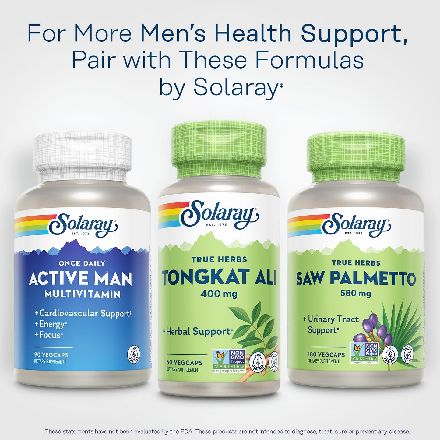 SOLARAY Tongkat Ali 400 mg - Longjack for Men | Vegan, Non-GMO, Lab Verified - 60 Servings