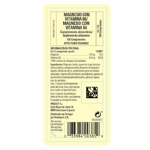 Solgar Magnesium with Vitamin B6 100 Tablets – 33 Servings | Bone Health, Nerve & Muscle Support, Energy Metabolism | Non-GMO, Vegan, Gluten Free