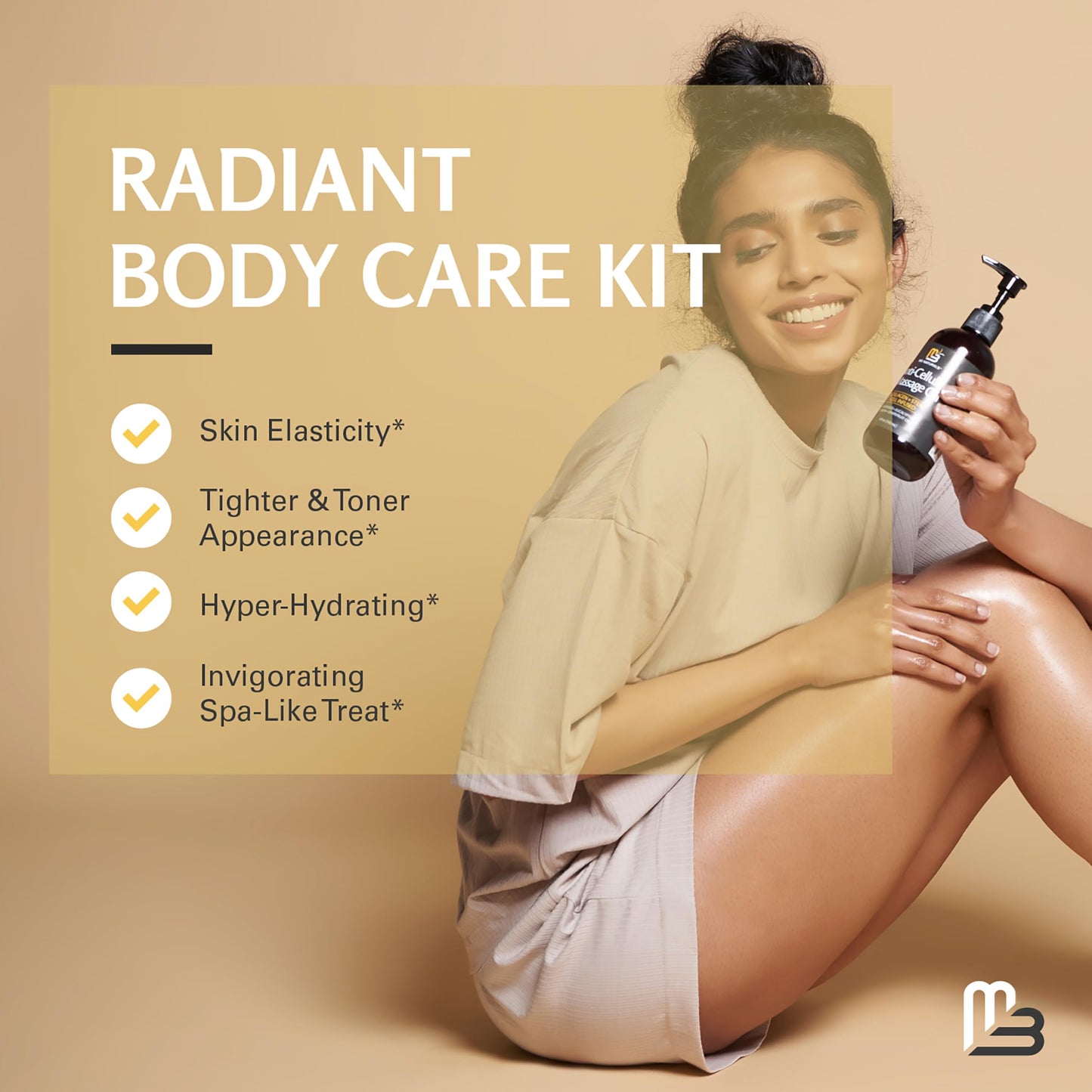 Anti-Cellulite Massage Oil & Firm Dry Brush Kit | M3 Naturals Radiant Body Care