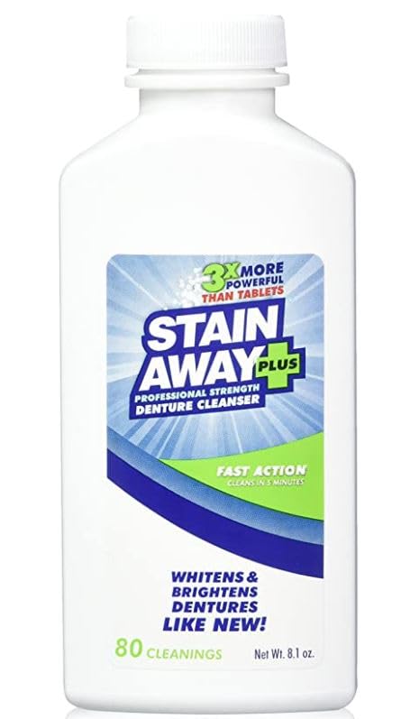 StainAway Plus Denture Cleanser – 5-Min Fast Action 8.1oz 2-Pack