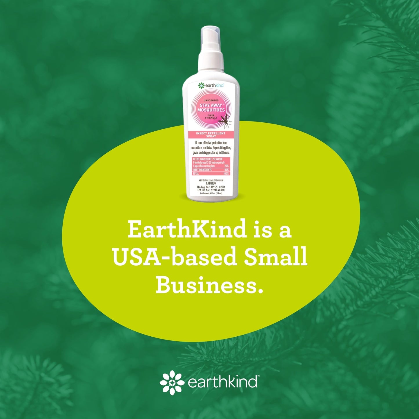 Stay Away EarthKind Mosquito Repellent – Unscented Picaridin, 14-Hour Protection, 4 oz