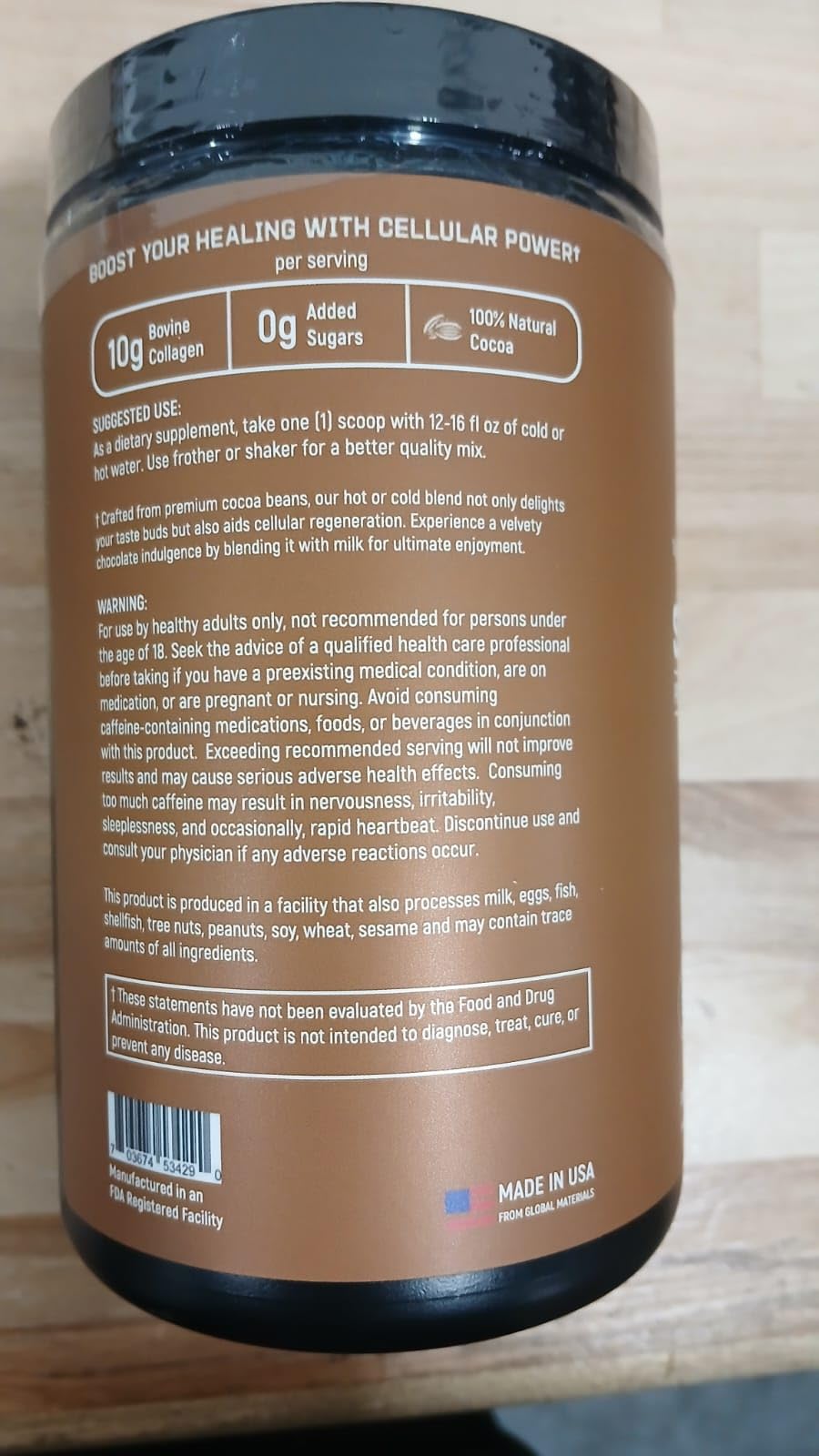 Stemcoa NCR1 – Collagen Powder with Salted Caramel, Cocoa & Resveratrol (Non-GMO, Gluten Free, Keto)