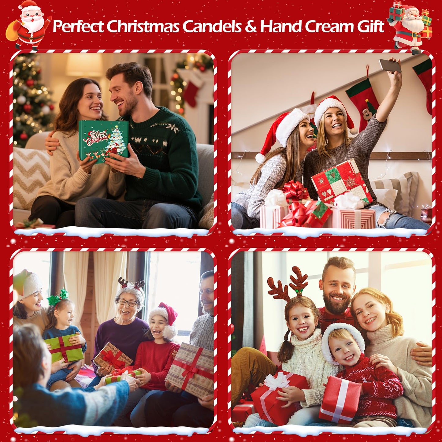 Christmas Gifts for Women: Scented Candles & Hand Cream Lotion Set | Bulk Christmas Gifts for Coworkers