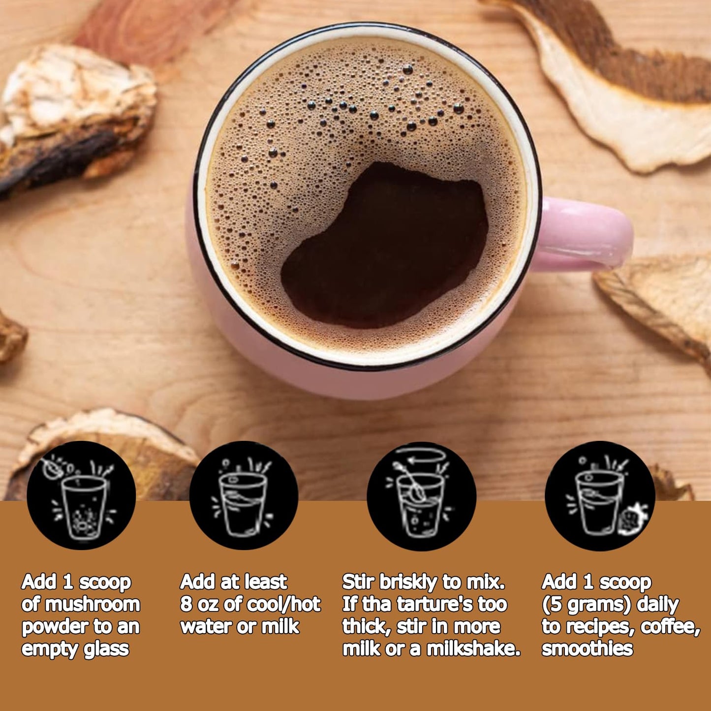 Suiyilary Mushroom Coffee - 10 Mushroom Extract Blend for Energy, Focus & Immunity (300g)