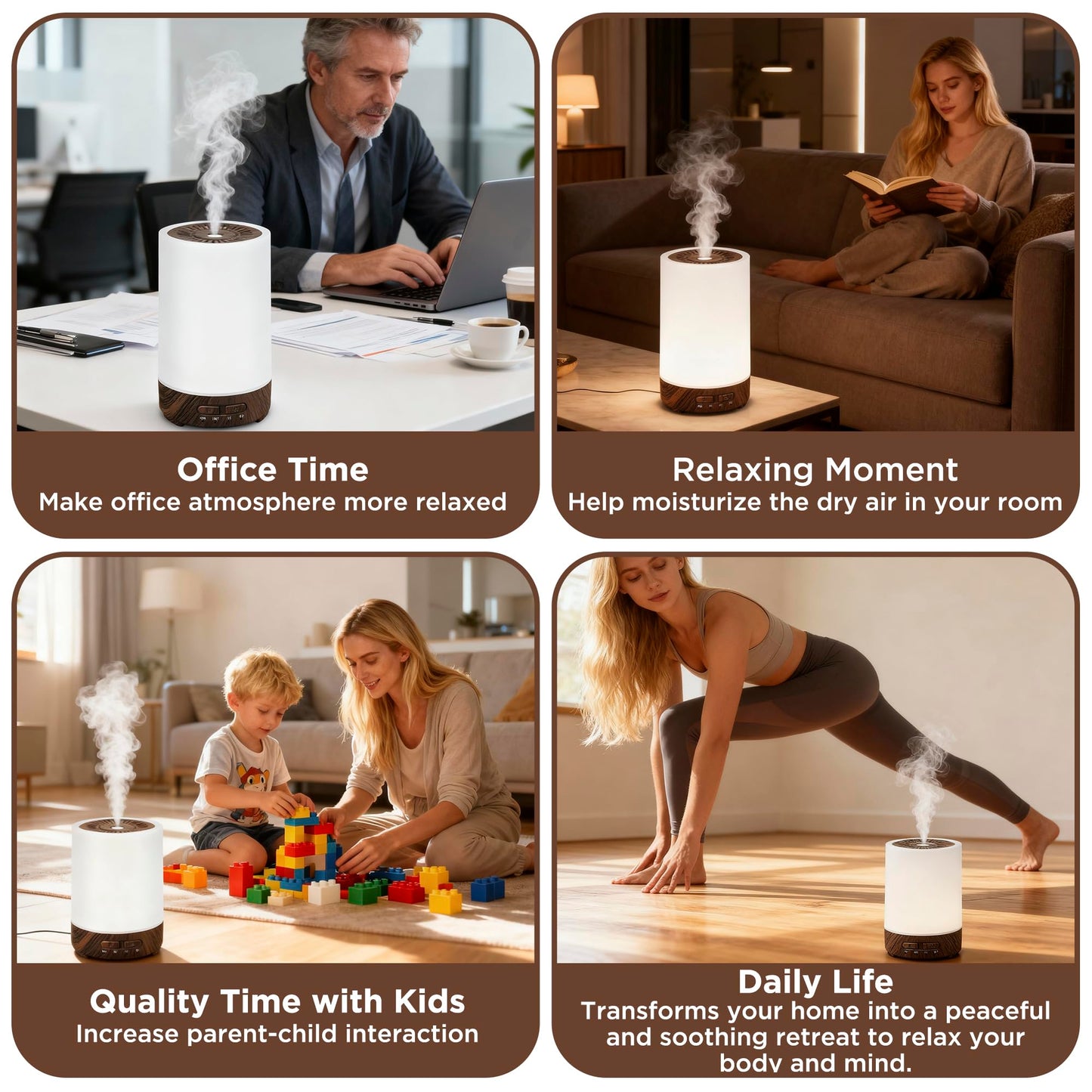 SUMAMAVIA Essential Oil Diffuser 150ML – 3-in-1 Portable Humidifier, 7-Color LED