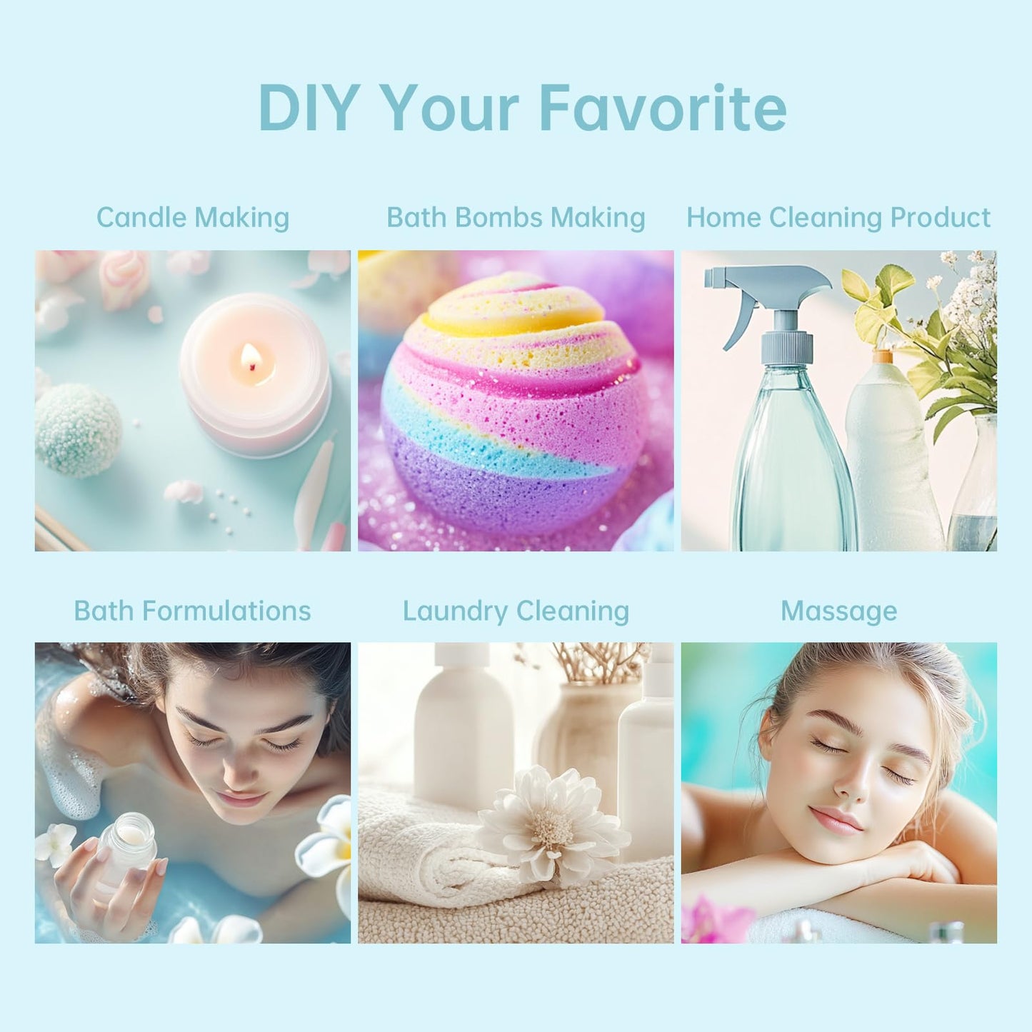 Summer Essential Oils Set — 6 Tropical Blends for Diffusers & Candles