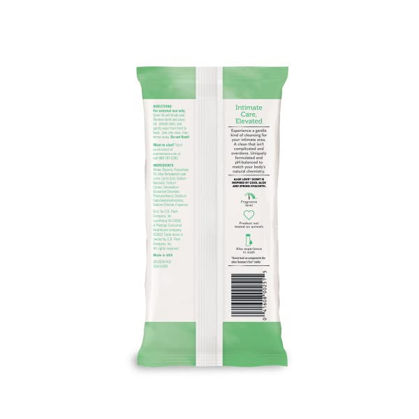 Summer's Eve Aloe Love Cleansing Cloths – 32 Count, 6 Pack | Gentle, pH-Balanced Wipes