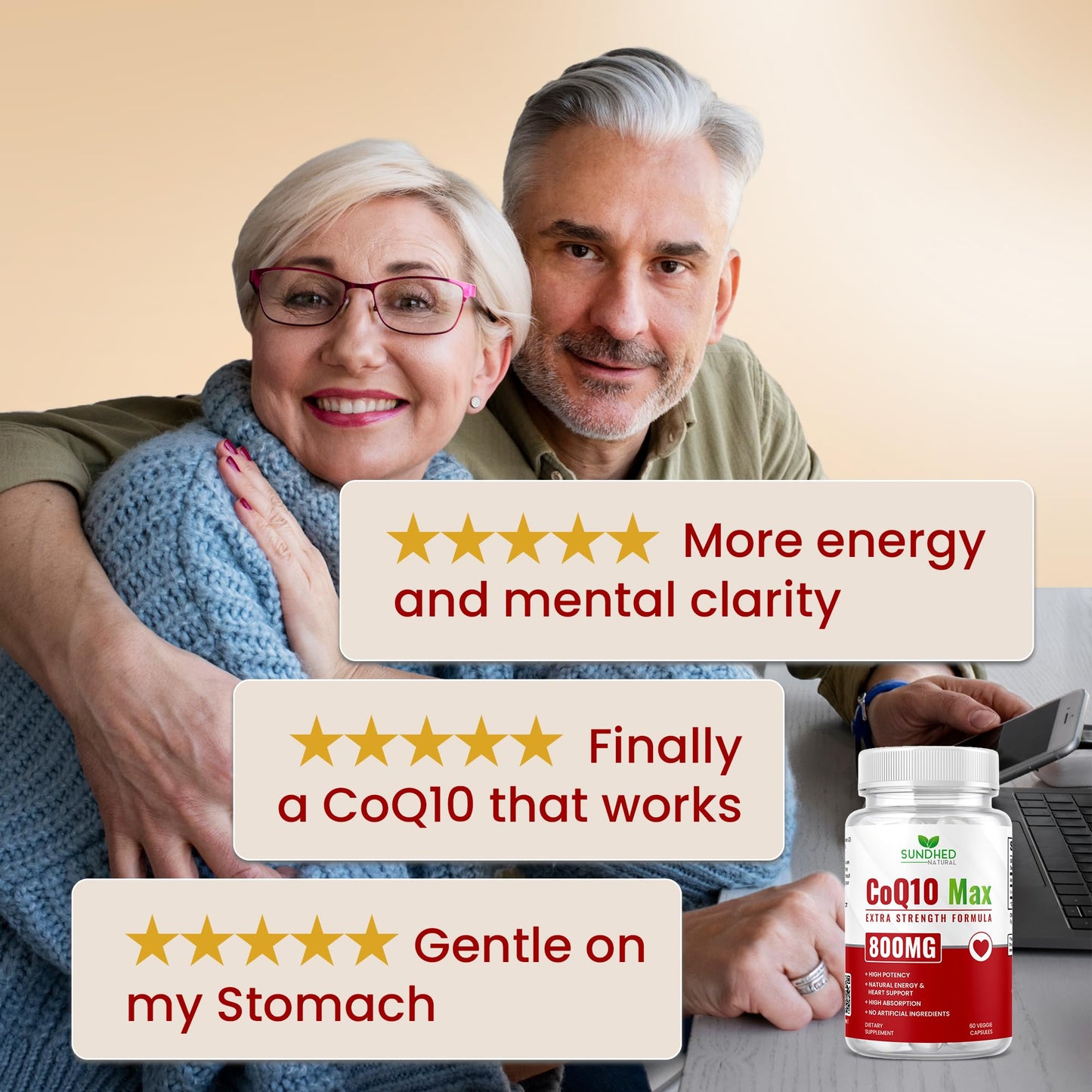Sundhed Natural CoQ10 800mg – 60 Capsules | Extra Strong Antioxidant