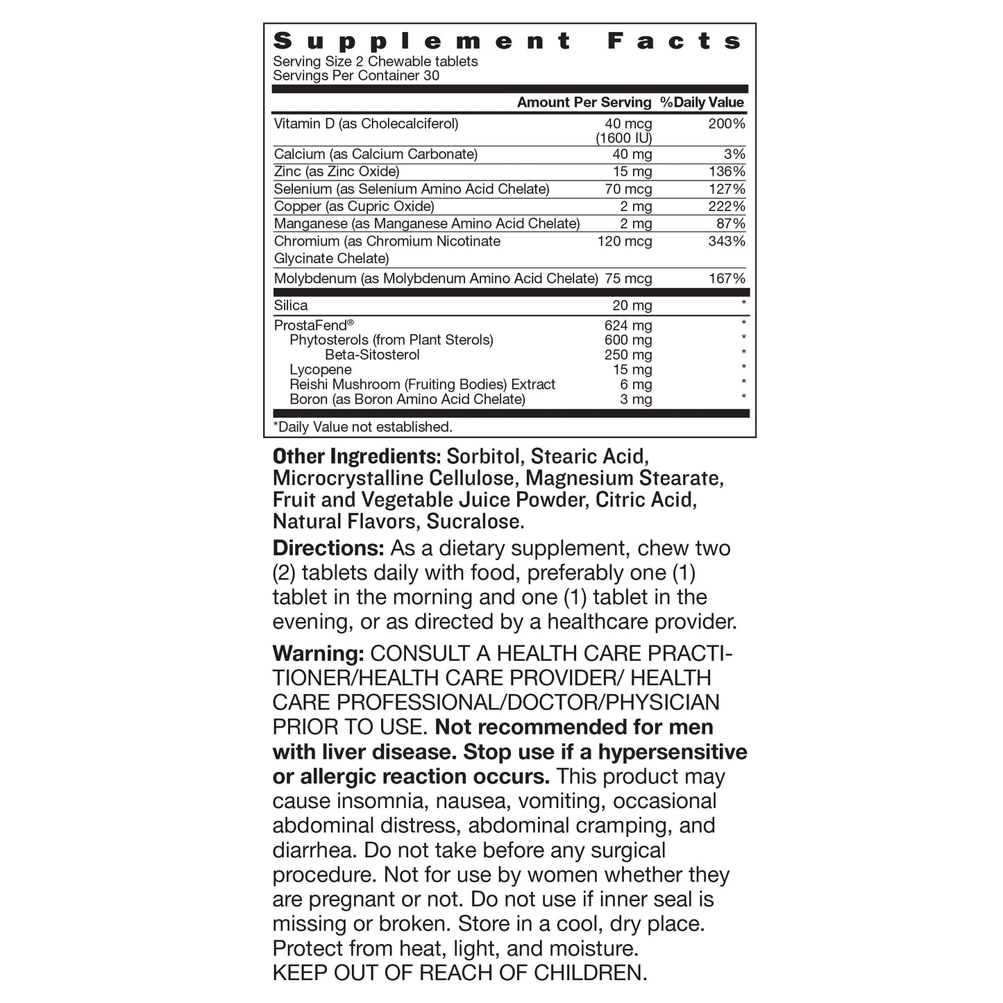 SUPER BETA PROSTATE Advanced Chewables – Prostate Support for Men's Health (60 Chews, 1 Bottle)