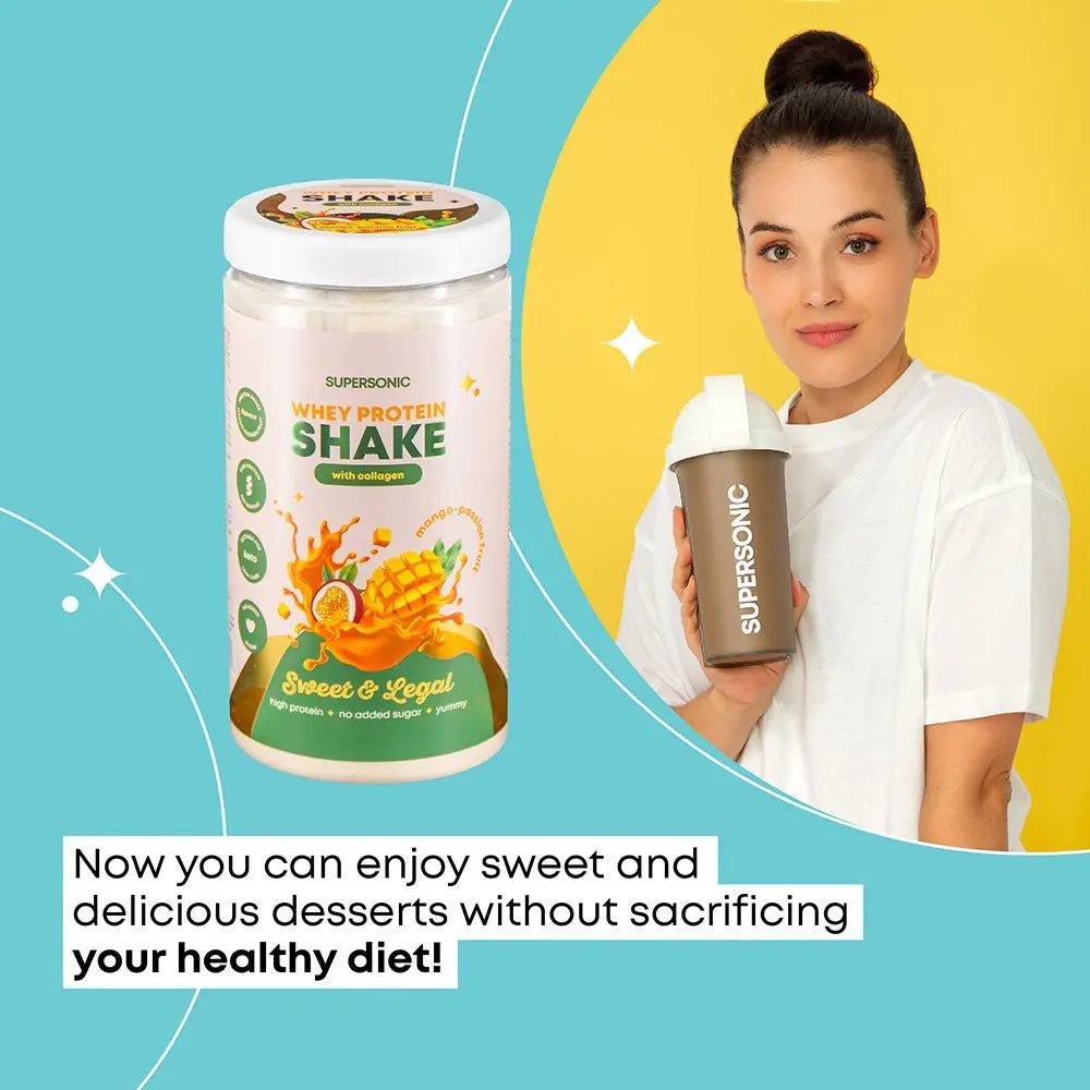 Whey Protein SHAKE with collagen - Mango-Passion Fruit KETO 560g Vesa Beauty