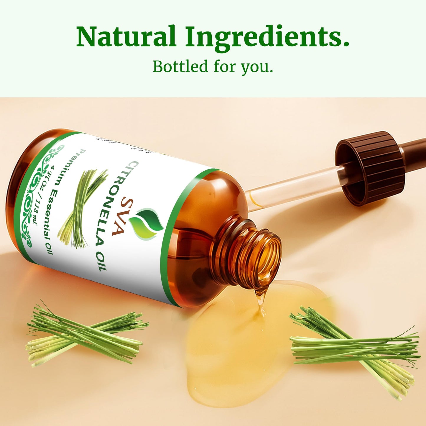 SVA Citronella Essential Oil 4oz | 100% Natural for Diffuser, Hair & Skin Care