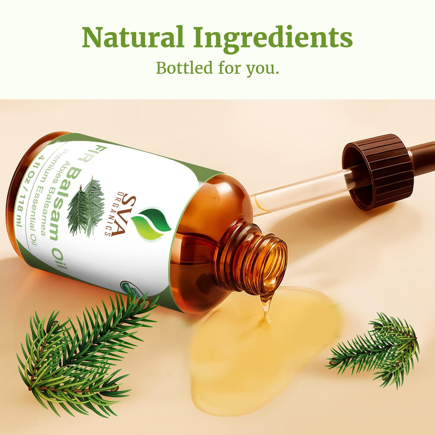 SVA Fir Balsam Essential Oil Organic – 4 oz (With Dropper) | 100% Natural Fir Oil