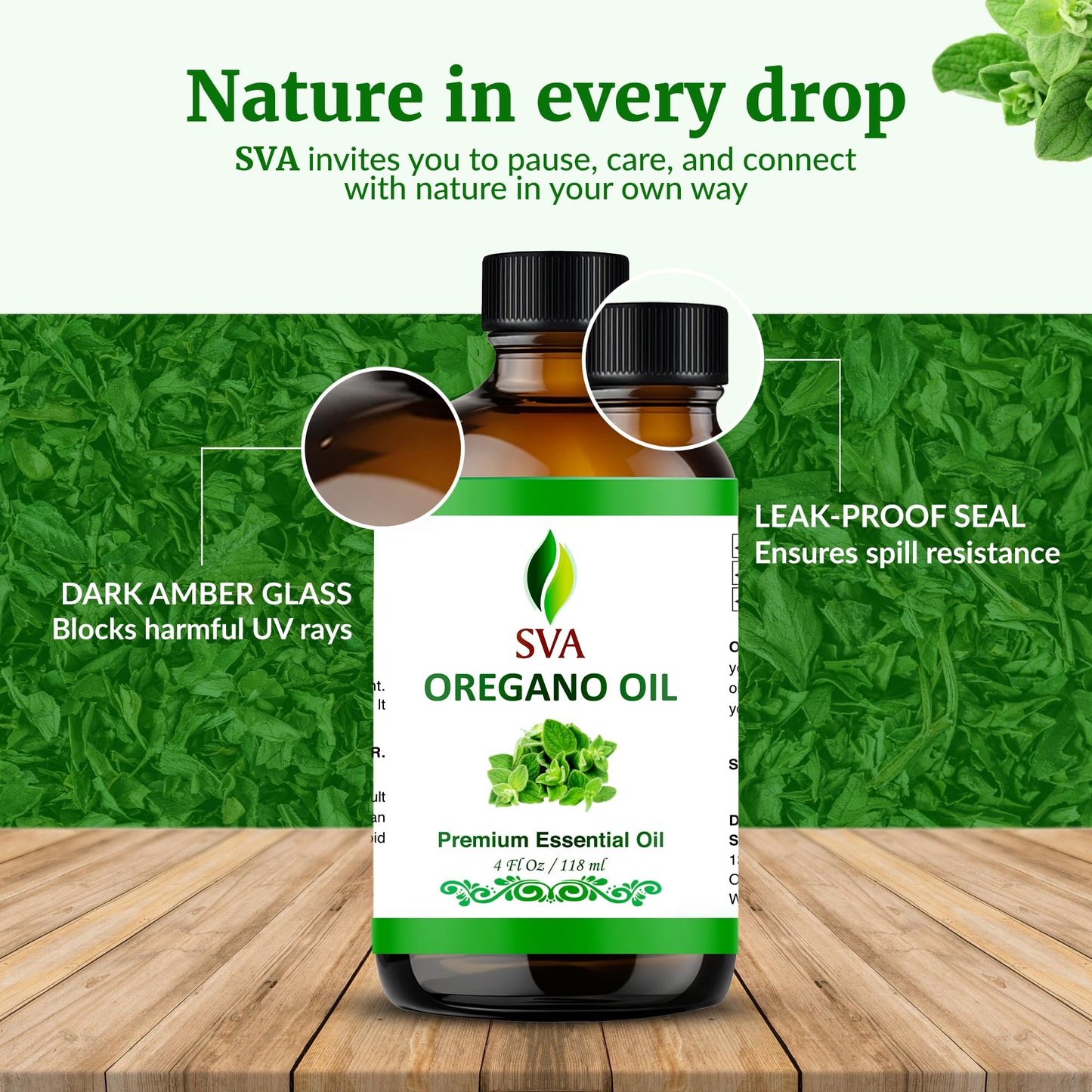 SVA Oregano Essential Oil 4 oz – 100% Natural | Diffuser, Hair & Skin Care
