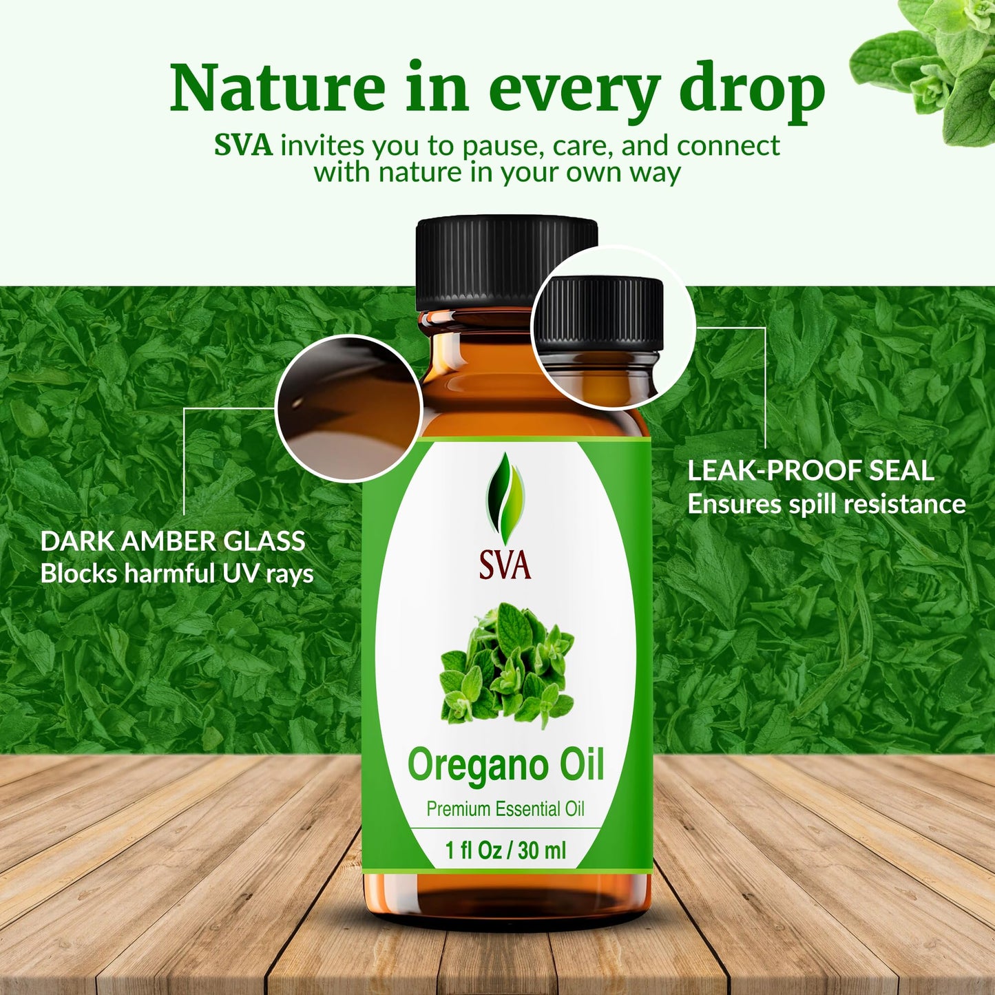 SVA Oregano Essential Oil 1 oz – 100% Natural, Diffuser & Aromatherapy