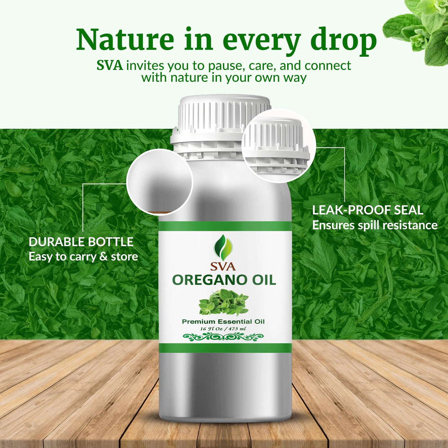 SVA Oregano Essential Oil 16oz – 100% Natural, Diffuser & Spa Oil