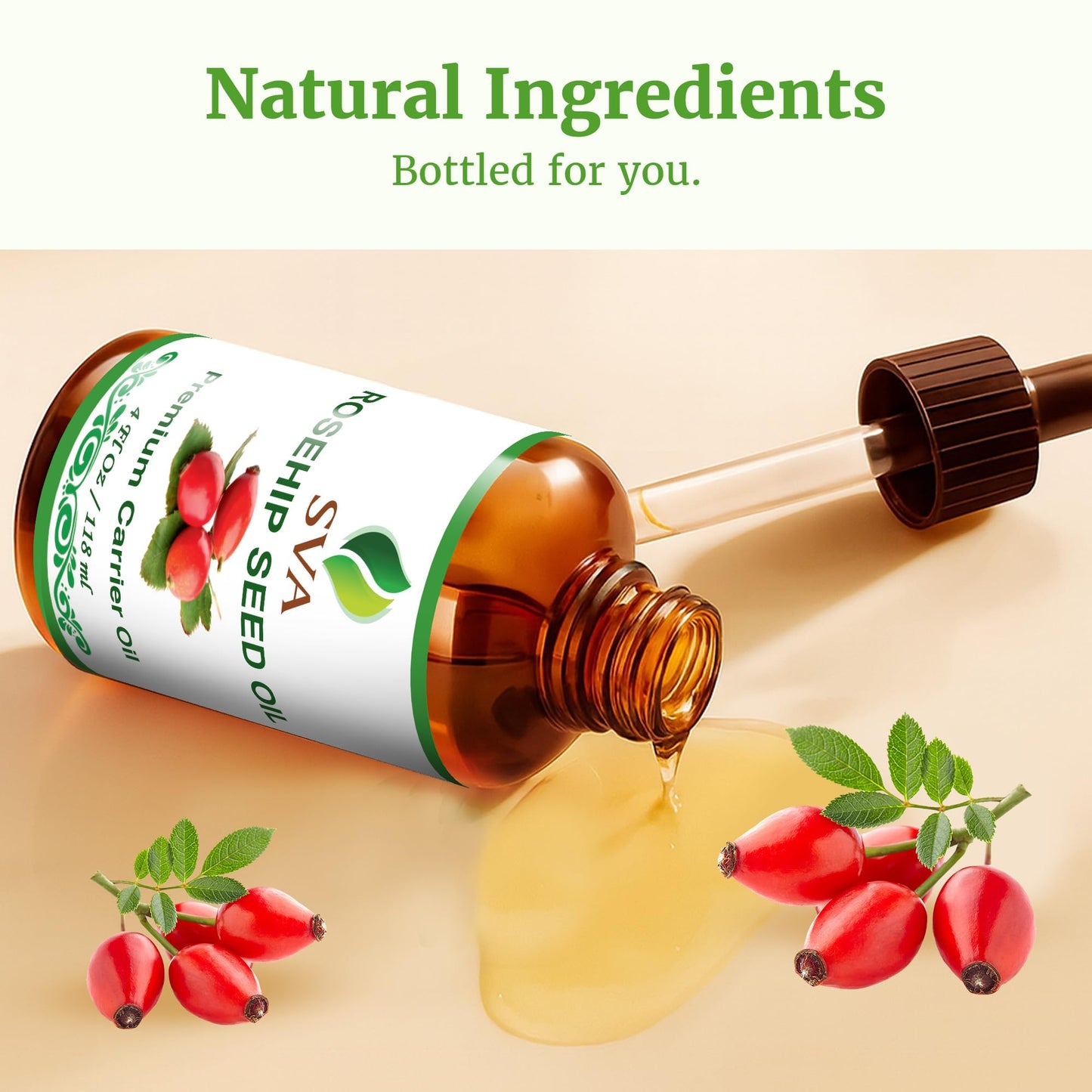 SVA Rosehip Seed Oil - 4 oz | 100% Natural & Cold-Pressed Carrier Oil