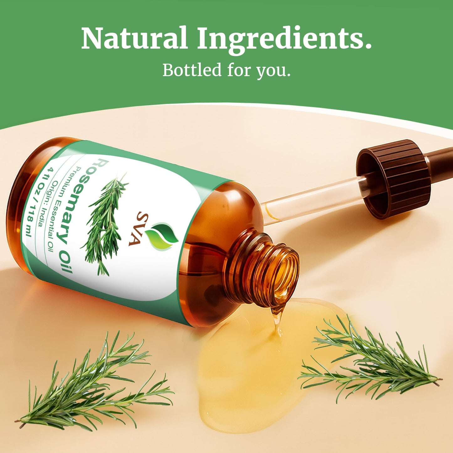SVA Rosemary Essential Oil – 4 Oz | 100% Natural, Dropper