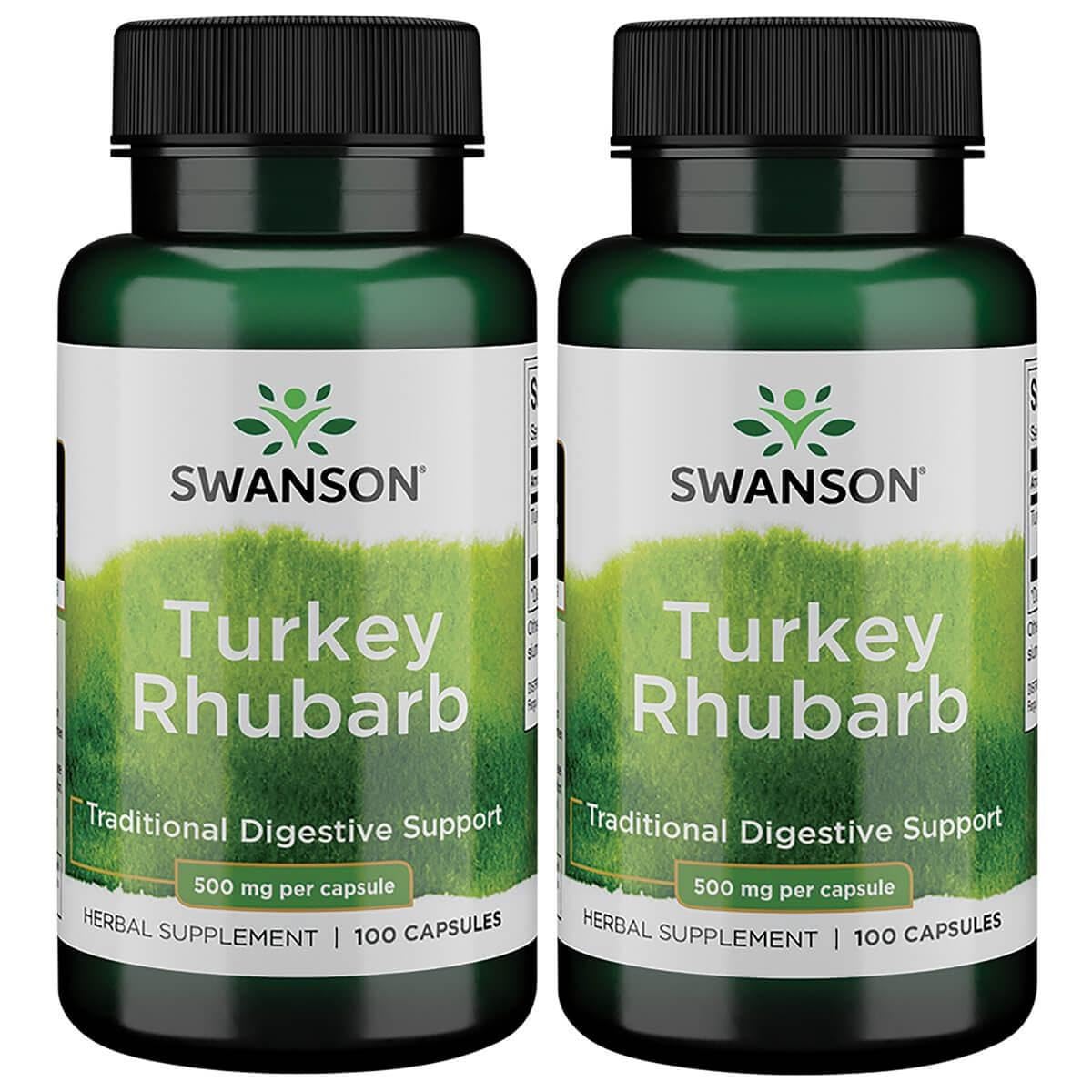 Swanson Turkey Rhubarb - Digestive Health Supplement (100 Capsules, 500mg) 2 Pack BritishVita | Premium UK Vitamins & Wellness Supplements