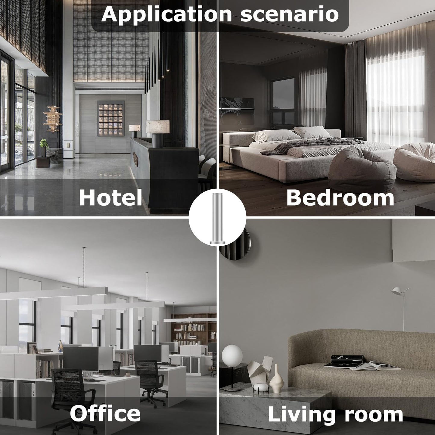 Hotel Scent Diffuser Machine - Cordless Rechargeable Diffuser for Large Rooms | Bluetooth App Control - Silver