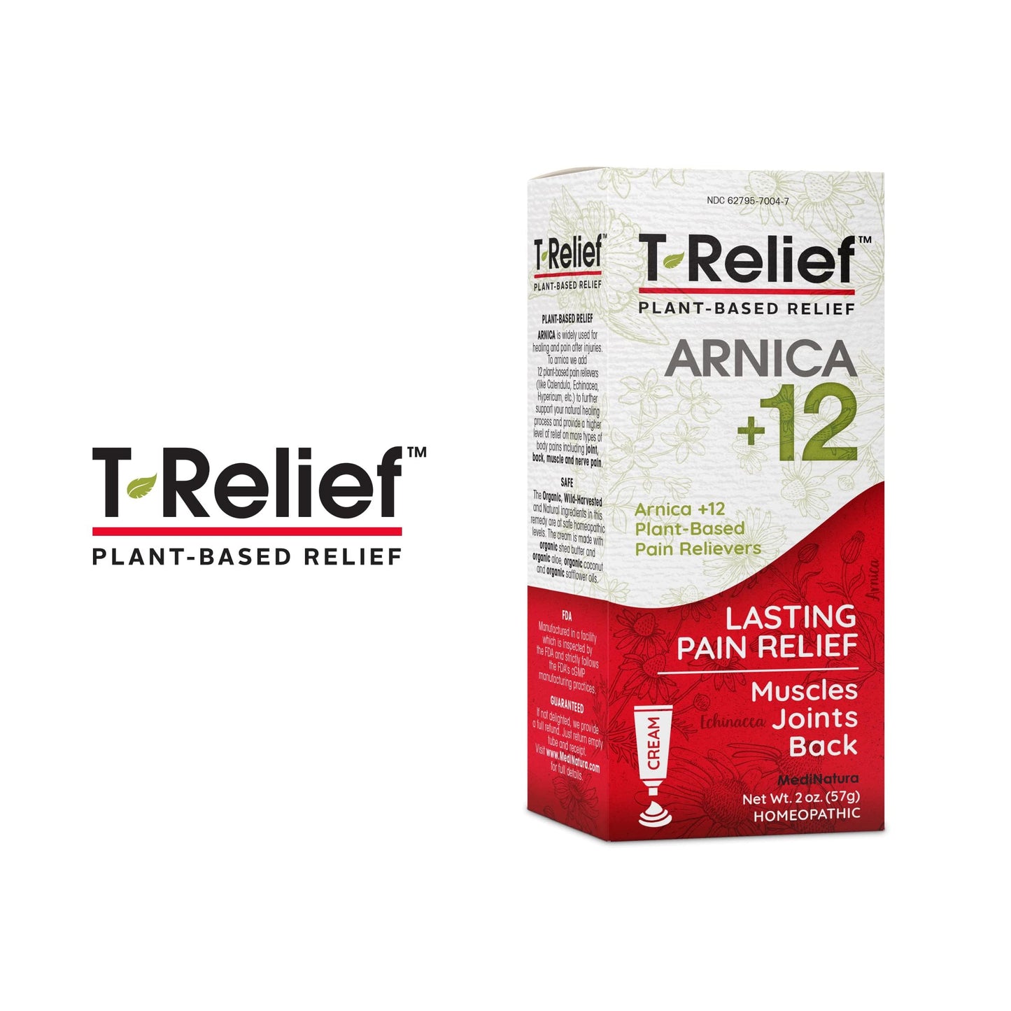 T-Relief Arnica +12 Cream – Natural Back Pain & Soreness Relief (2 oz)