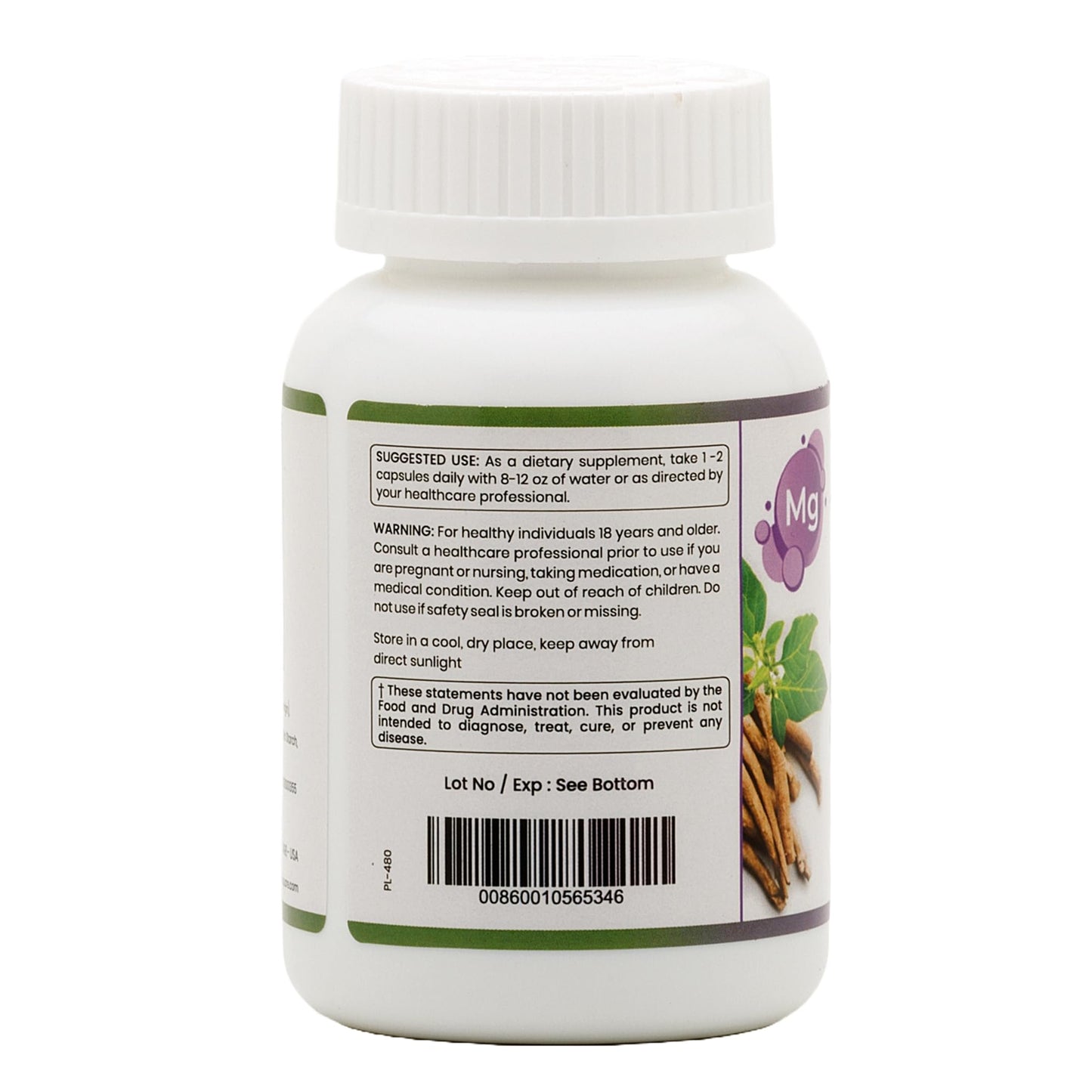 TEX NEWTRA Ashwagandha & Magnesium Glycinate – 60 Vegan Capsules | Non-GMO