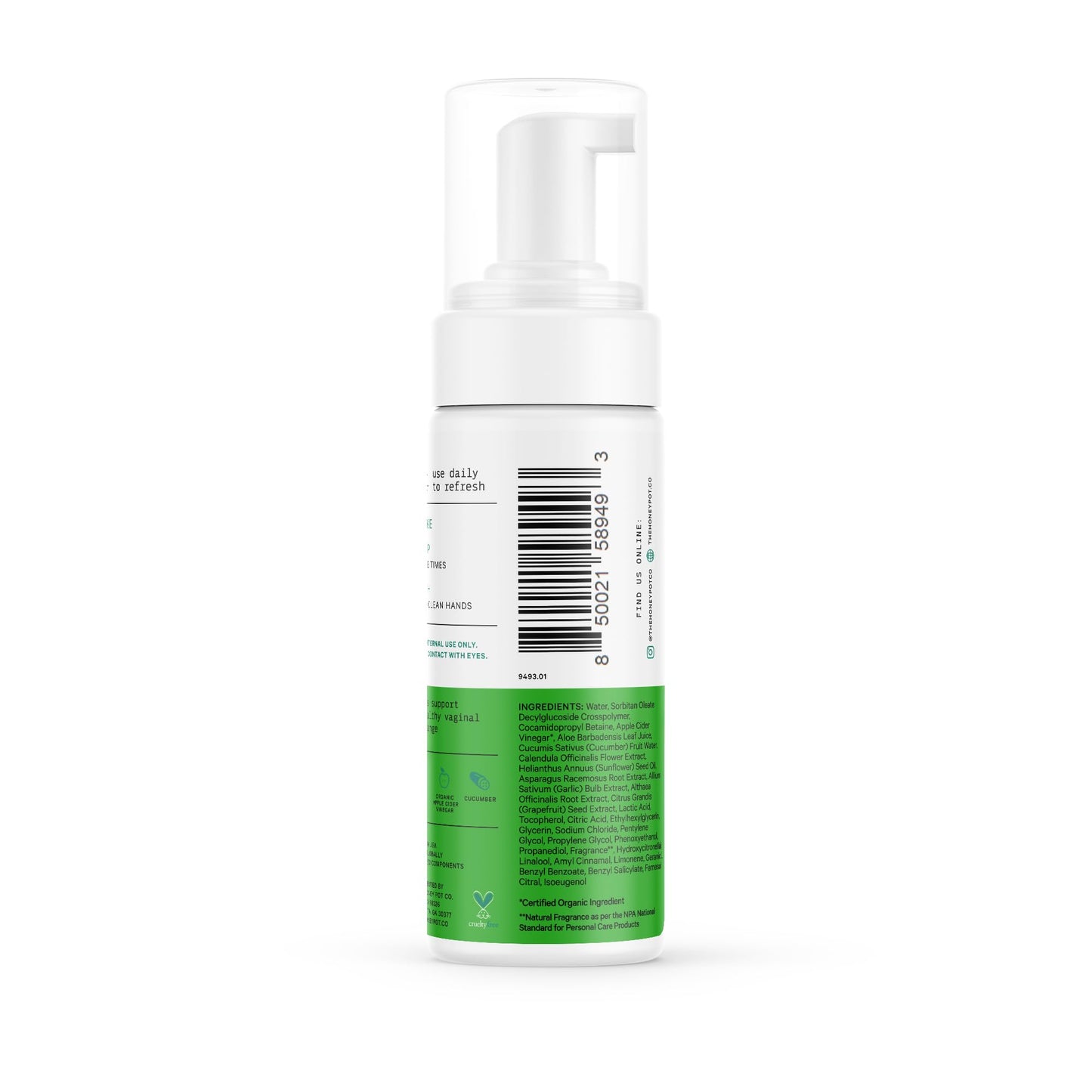 The Honey Pot Company Feminine Wash — Cucumber Aloe, pH Balanced, Plant-Based Hygiene (5.51 fl oz)