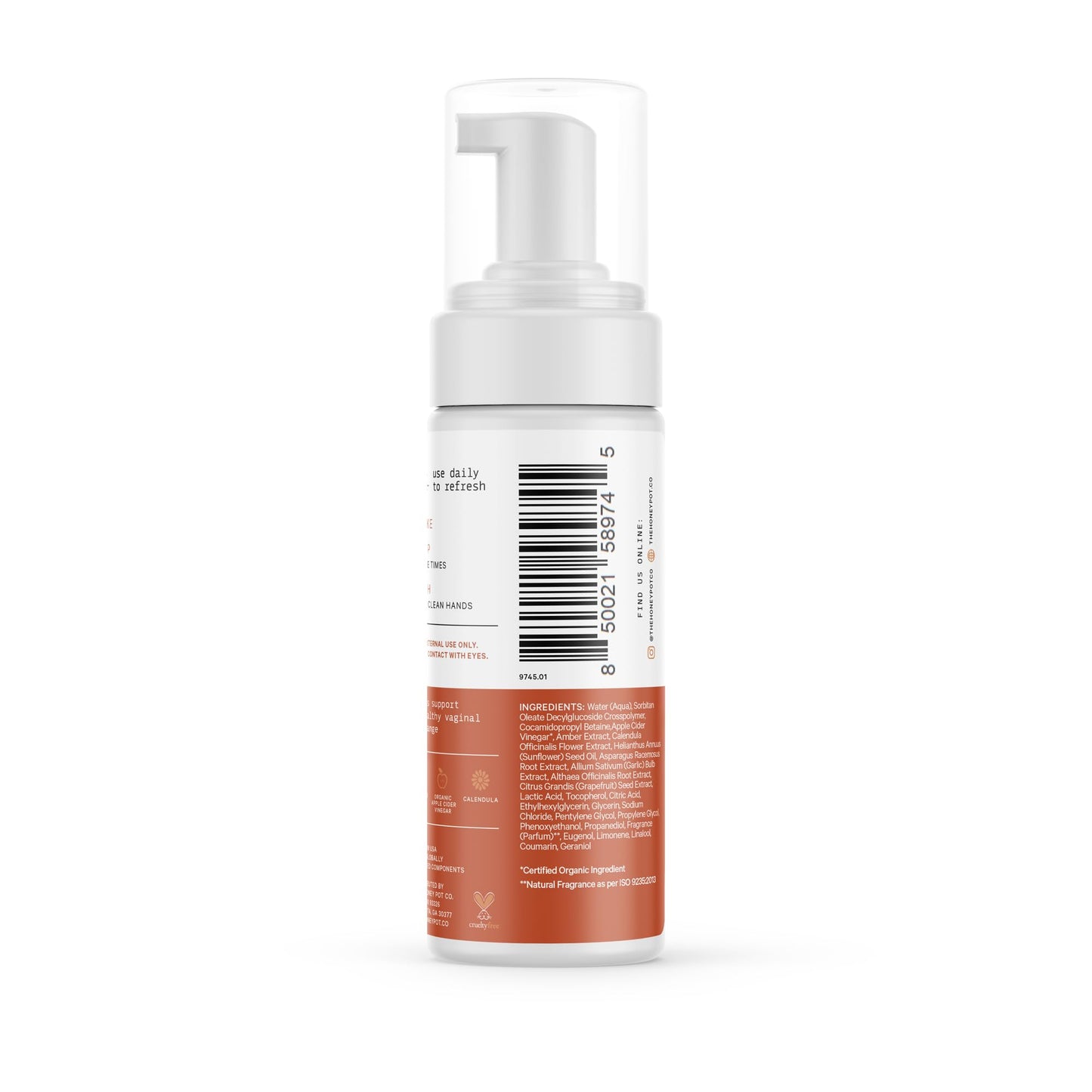 The Honey Pot Company - Amber Sandalwood Feminine Wash for Sensitive Skin | pH Balanced, Plant-Based Hygiene