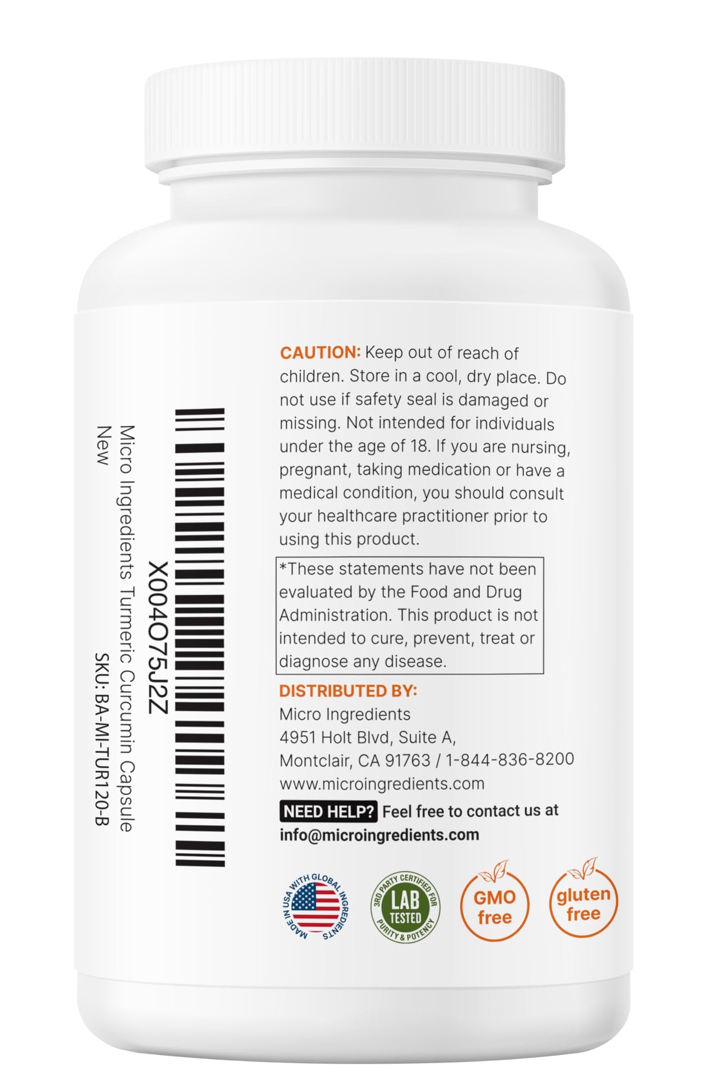Pure Turmeric Curcumin 1,000mg | 95% Curcuminoids | 120 Veggie Capsules