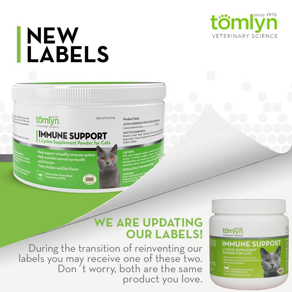 Tomlyn Immune Support L-Lysine Powder for Cats & Kittens - Fish Flavor, 3.5oz
