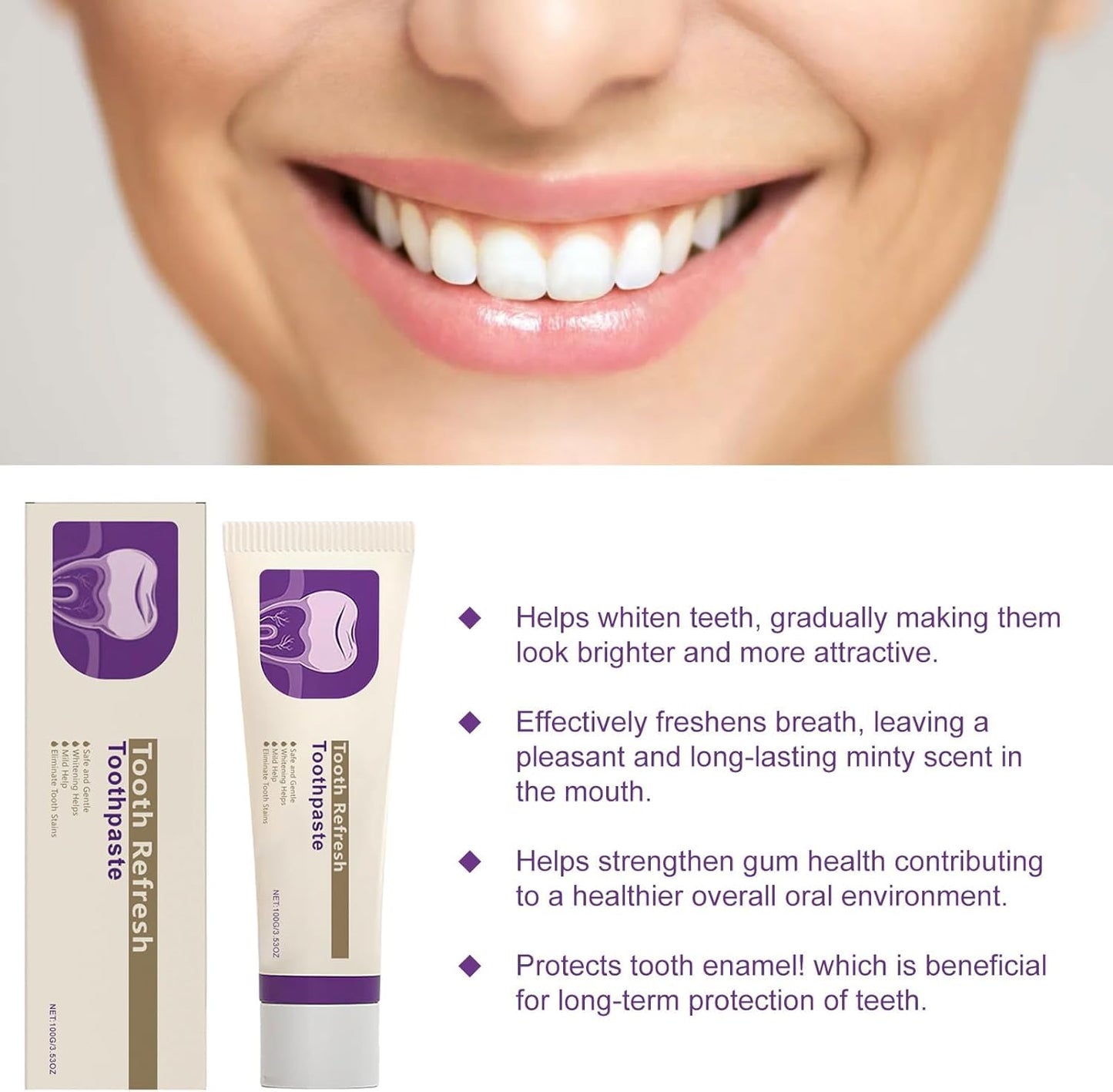Tooth Refresh Toothpaste – Natural Fresh Breath & Enamel Care (2-Pack)