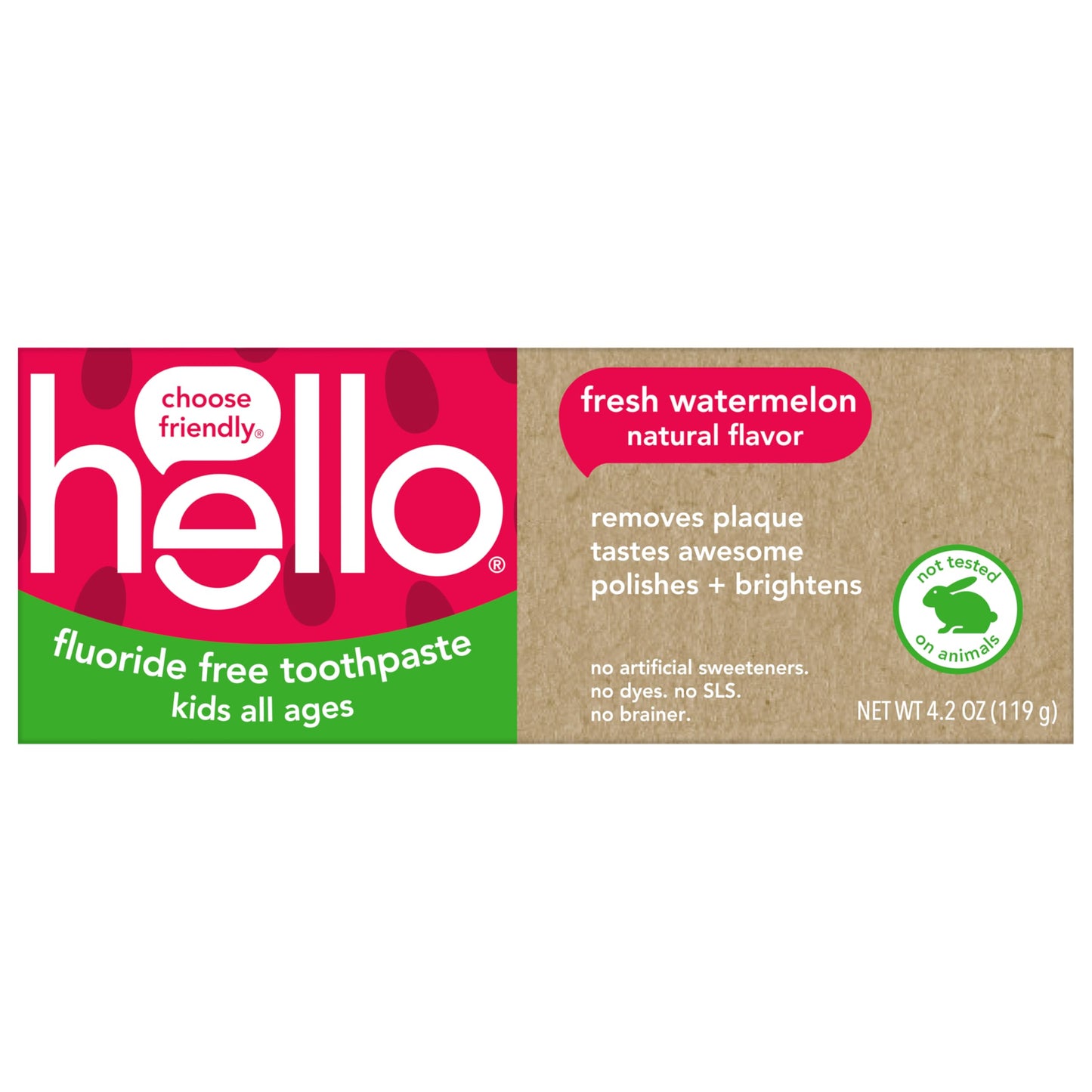Hello Fresh Watermelon Fluoride Free Kids Toothpaste – 3 Pack, 4.2 oz Tubes