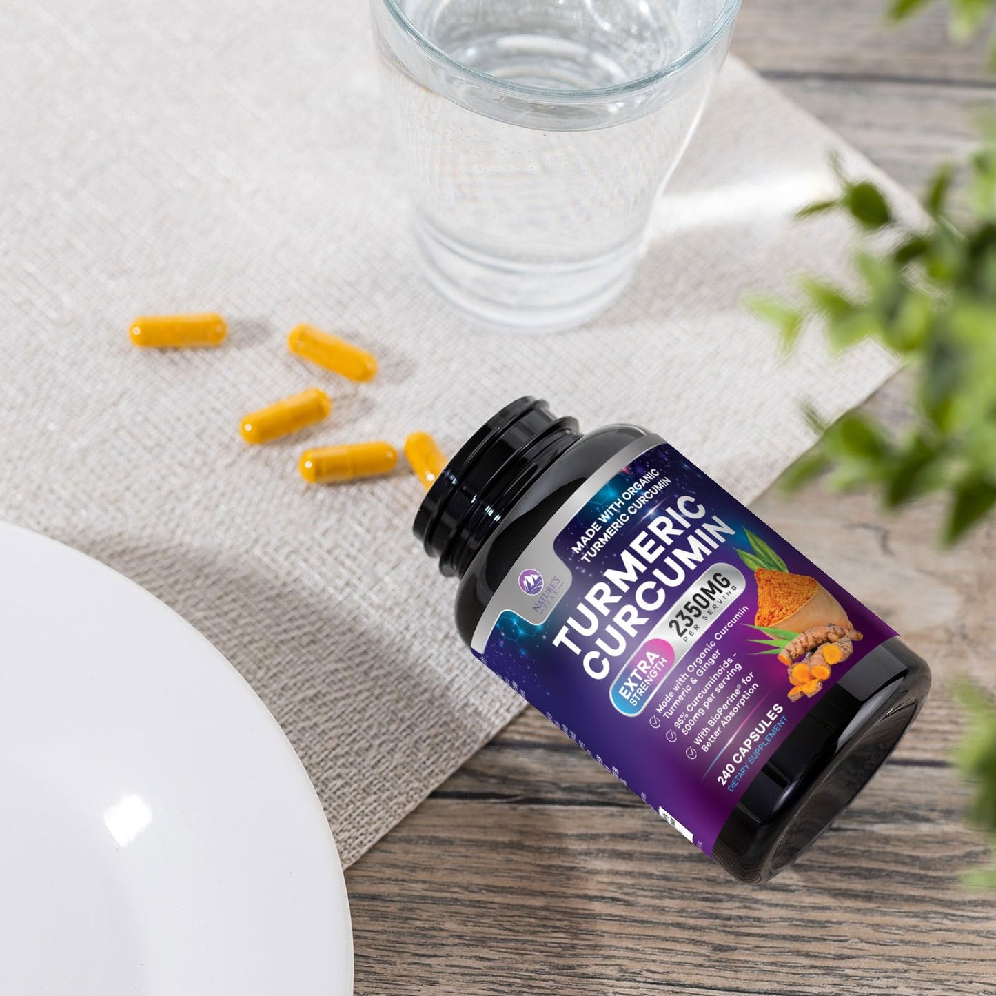 Turmeric Curcumin 2350mg with BioPerine - 240 Vegan Capsules | Joint & Immune Support