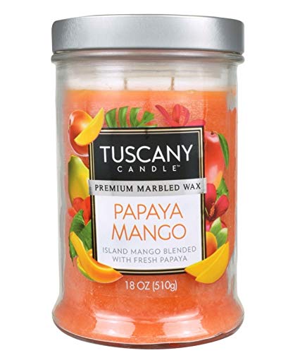 Tuscany Candle Papaya Mango – 18 oz Tropical Scent with Ginger | 80-Hour Burn