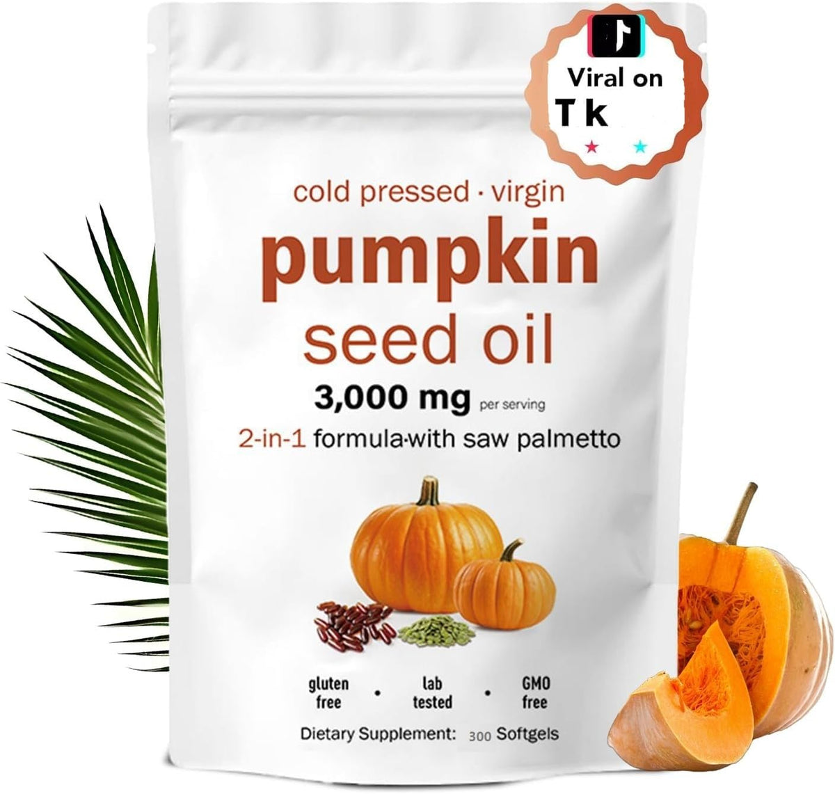 Magic Doll Pumpkin Seed Oil with Saw Palmetto Capsules – Cold Pressed, 300 Softgels | Supports Hair, Urinary, Bladder & Prostate Health | Non-GMO (2 Bags, 300 Count) BritishVita | Premium UK Vitamins & Wellness Supplements