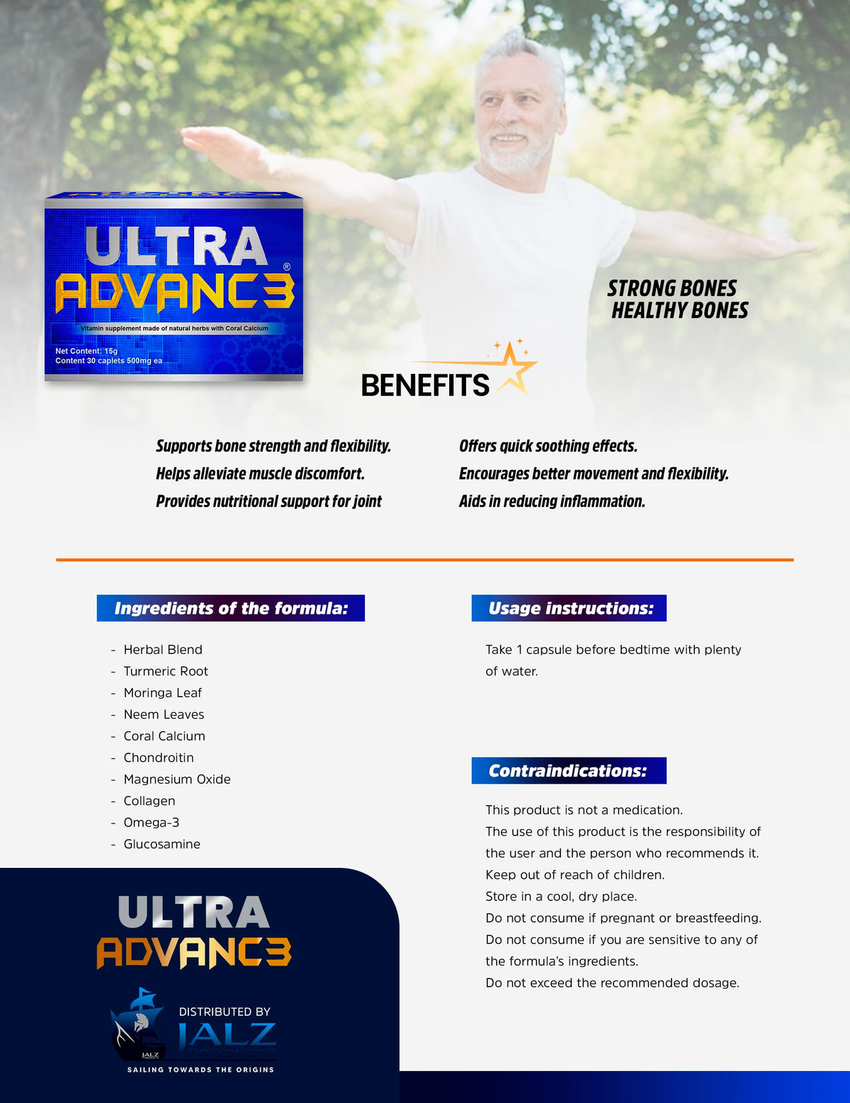 Ultra Advance 3 - Original Blue Herbal Capsules BritishVita | Premium UK Vitamins & Wellness Supplements