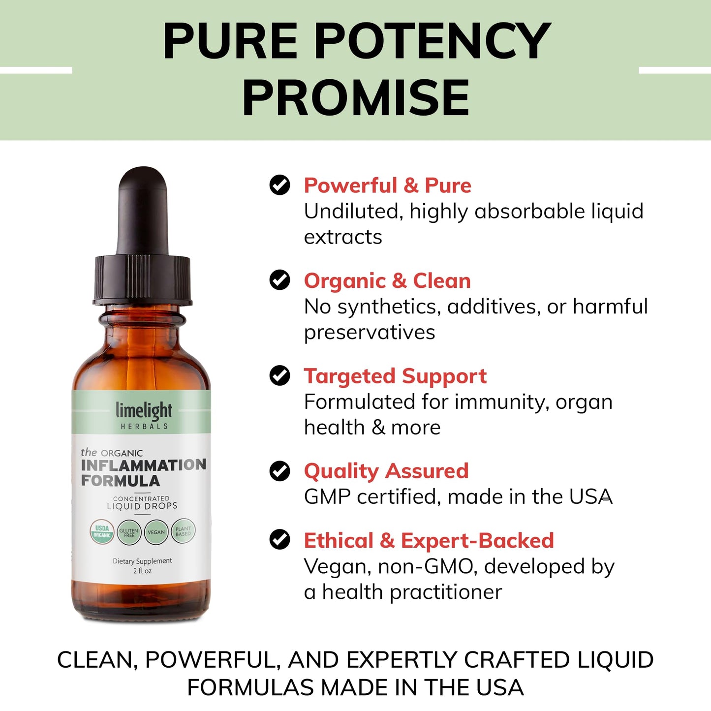 USDA Organic Inflammation Support – Turmeric Curcumin, Boswellia, Ginger Drops