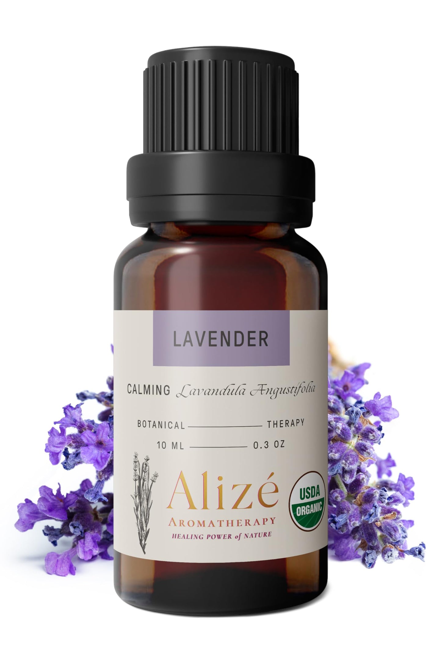 Alizé Aromatherapy Lavender Essential Oil – 100% Organic, USDA Certified (10ml)