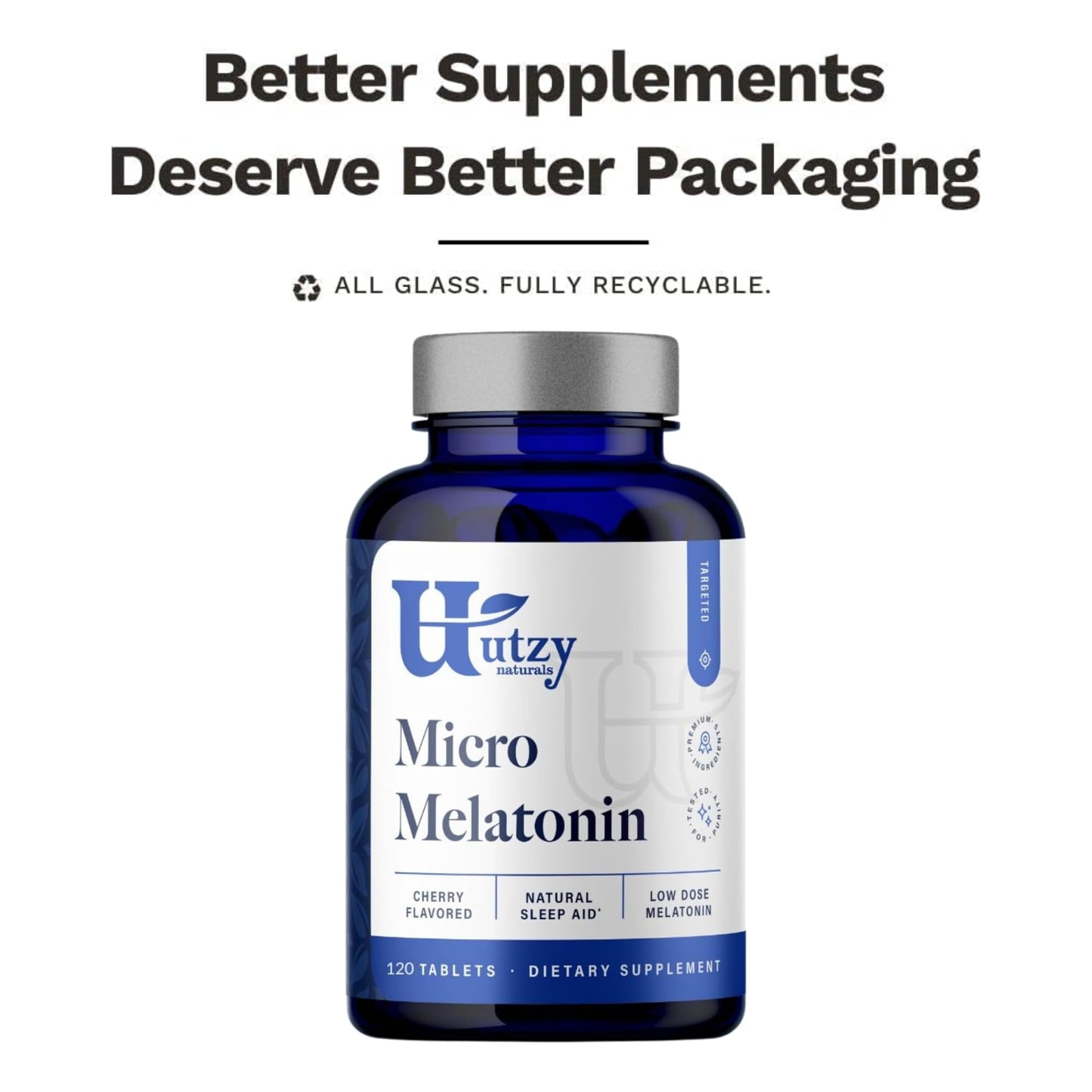 Utzy Naturals Micro Melatonin 250mcg | Natural Cherry | 120 Tabs