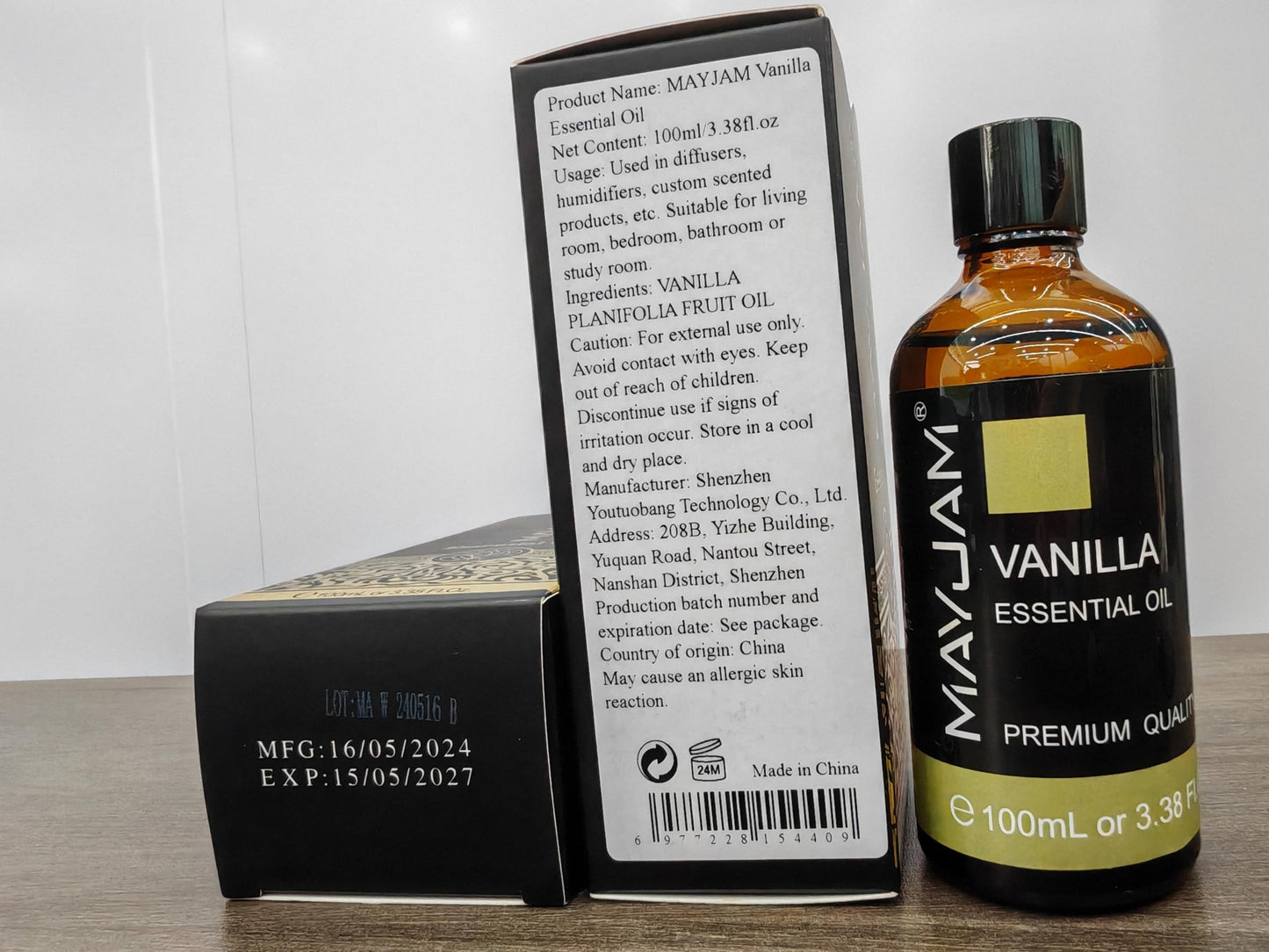 MAYJAM Vanilla Essential Oil 100ML | Pure Oil for Diffusers, Massage & DIY