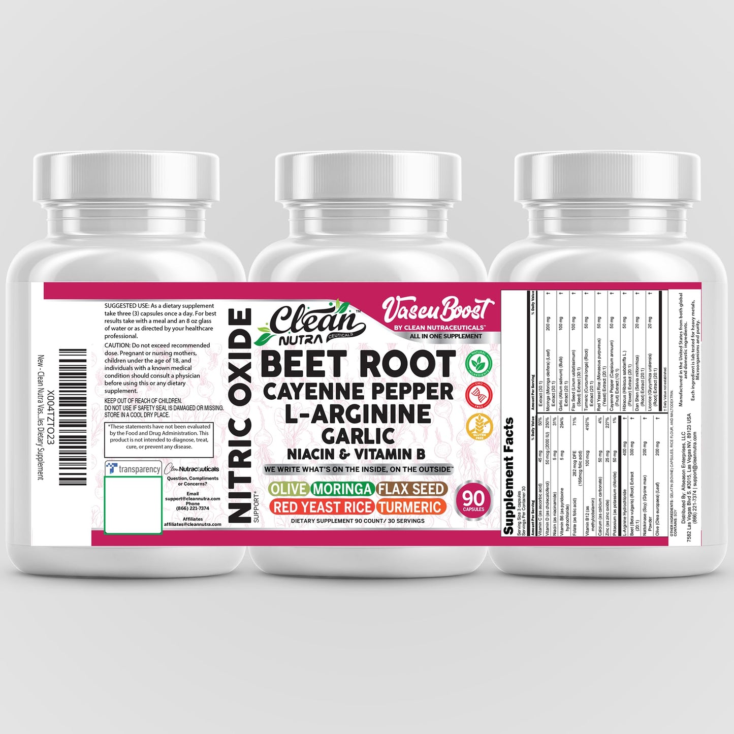 VascuBoost Beet Root Capsules – Cayenne, L-Arginine, Garlic & Hibiscus | 90 Capsules