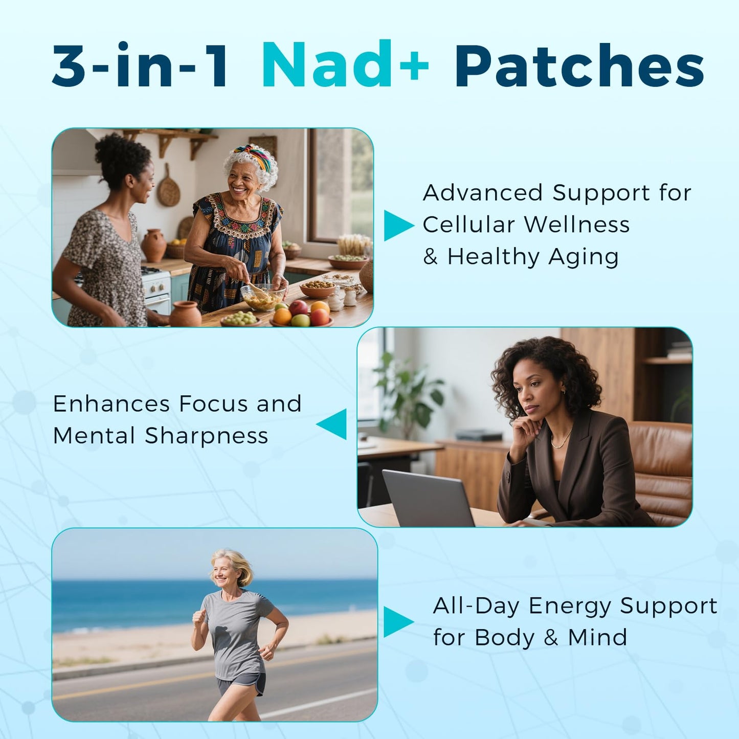 Velzara NAD+ Patches - All-Day Wear, Vegan & Water-Resistant (60 Patches)