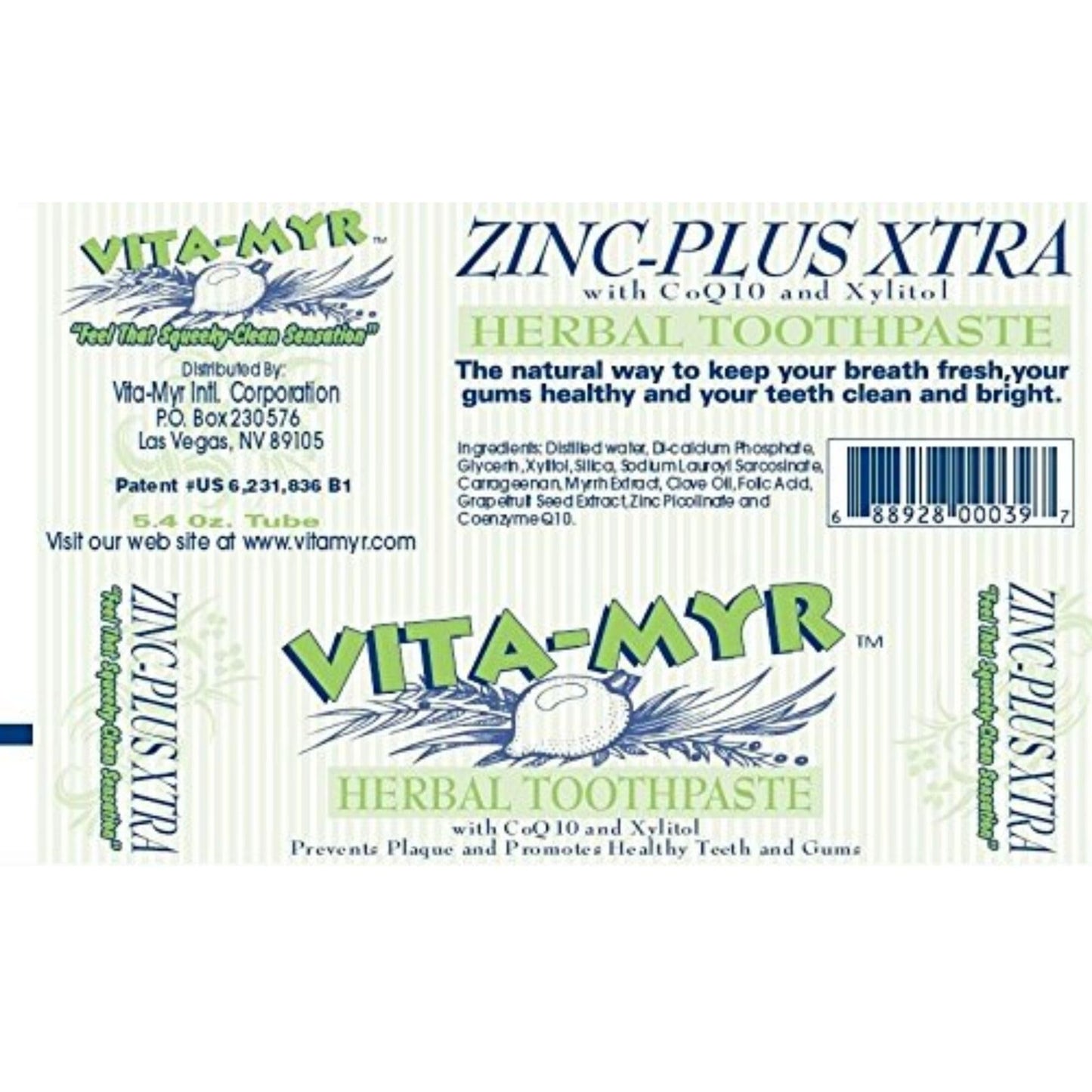 VITA MYR Herbal W CoQ10 And Xylitol Toothpaste, 5.4 oz