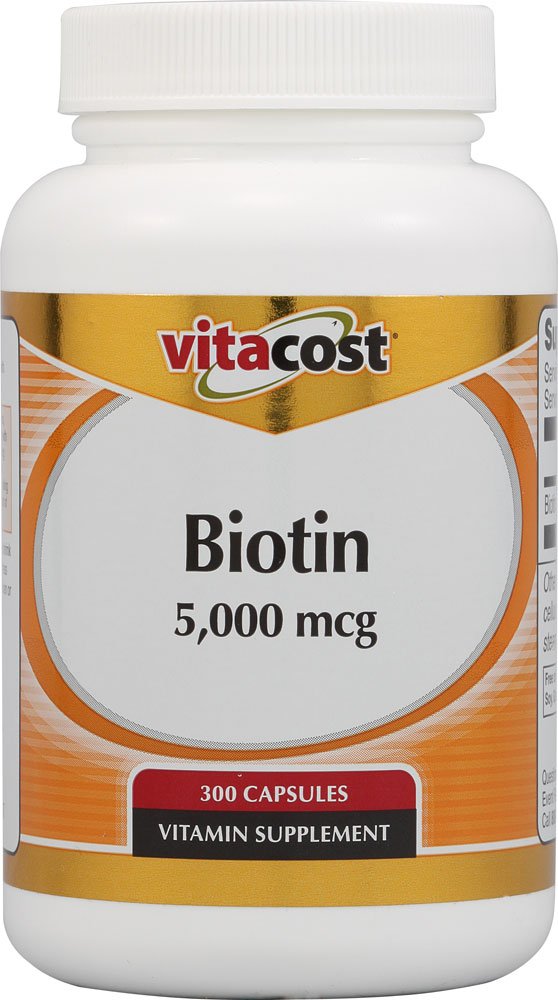 Vitacost Biotin 5000 mcg - 300 Capsules | Vitamin B7 Supplement