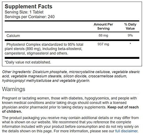 Vitacost Phytosterol Complex with Beta-Sitosterol - 240 Tablets