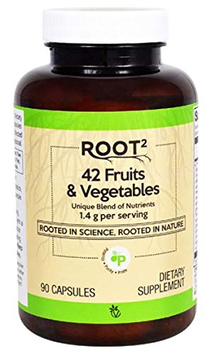 Vitacost ROOT2 42 Fruits & Vegetables - 1.4 g per Serving, 90 Capsules