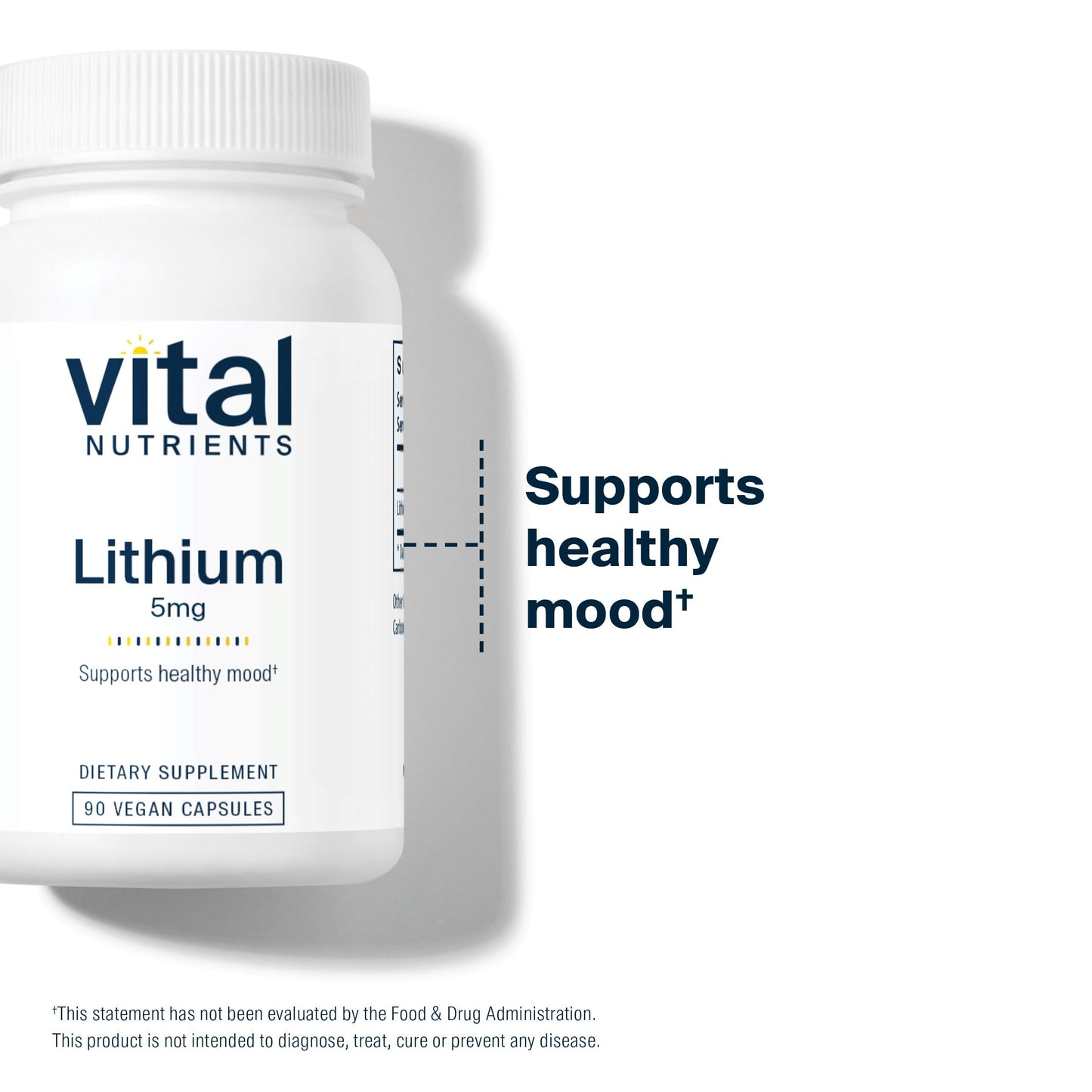 Vital Nutrients Lithium Ootate – Vegan Lithium Supplements for Memory, Mood & Behavioral Health | 5 mg | 90 Capsules